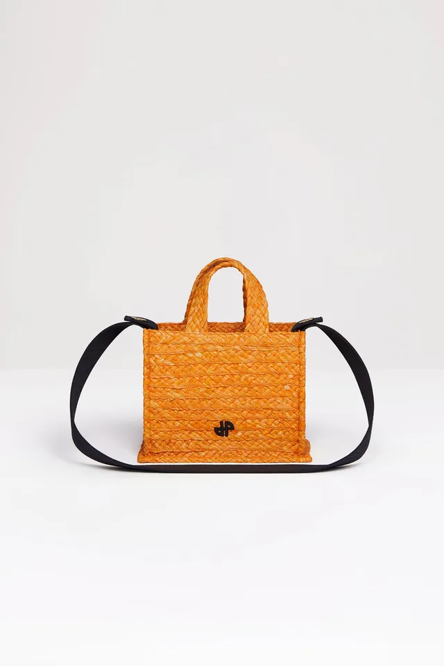 Patou sac cabas raphia JP orange Marigold petit