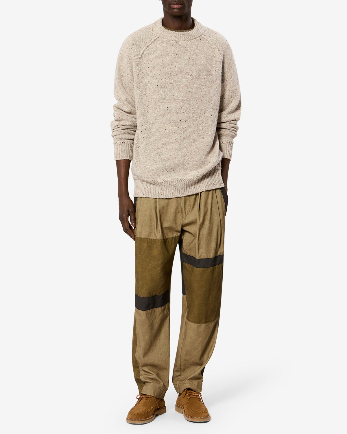 Isabel Marant Koman PU0971HA pull laine beige coupe droite