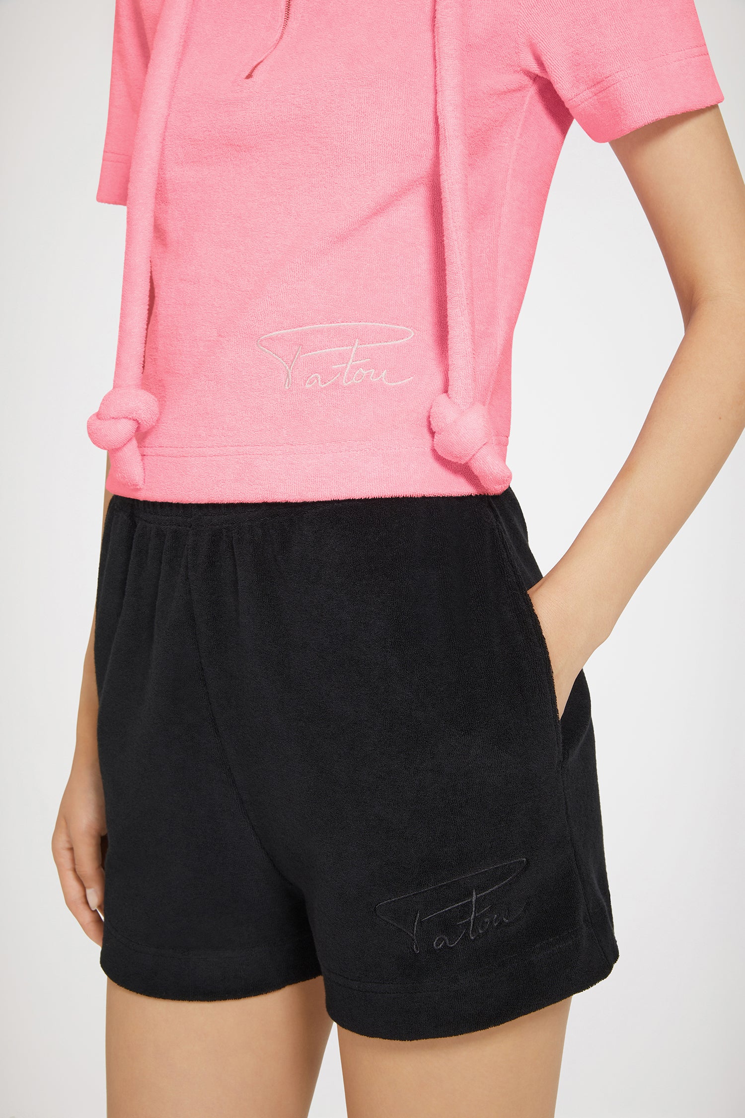 Patou JE101 polo coton bio rose zip