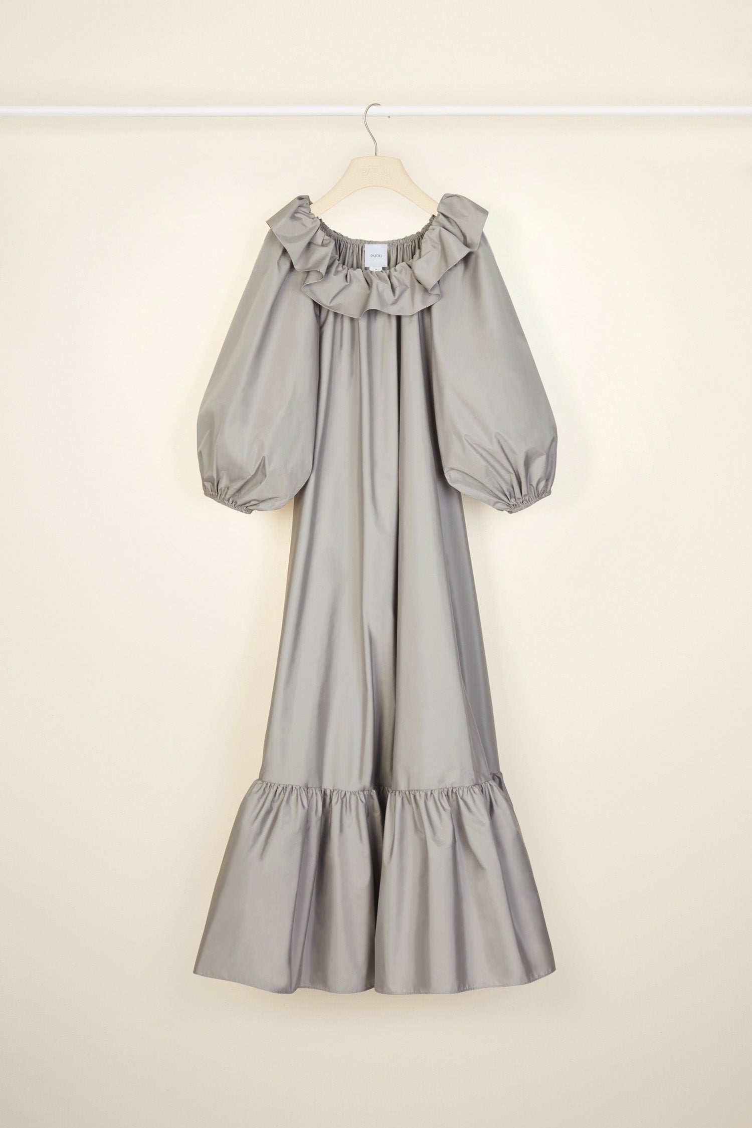 Patou DR059 robe maxi grise faille éco ceinture amovible