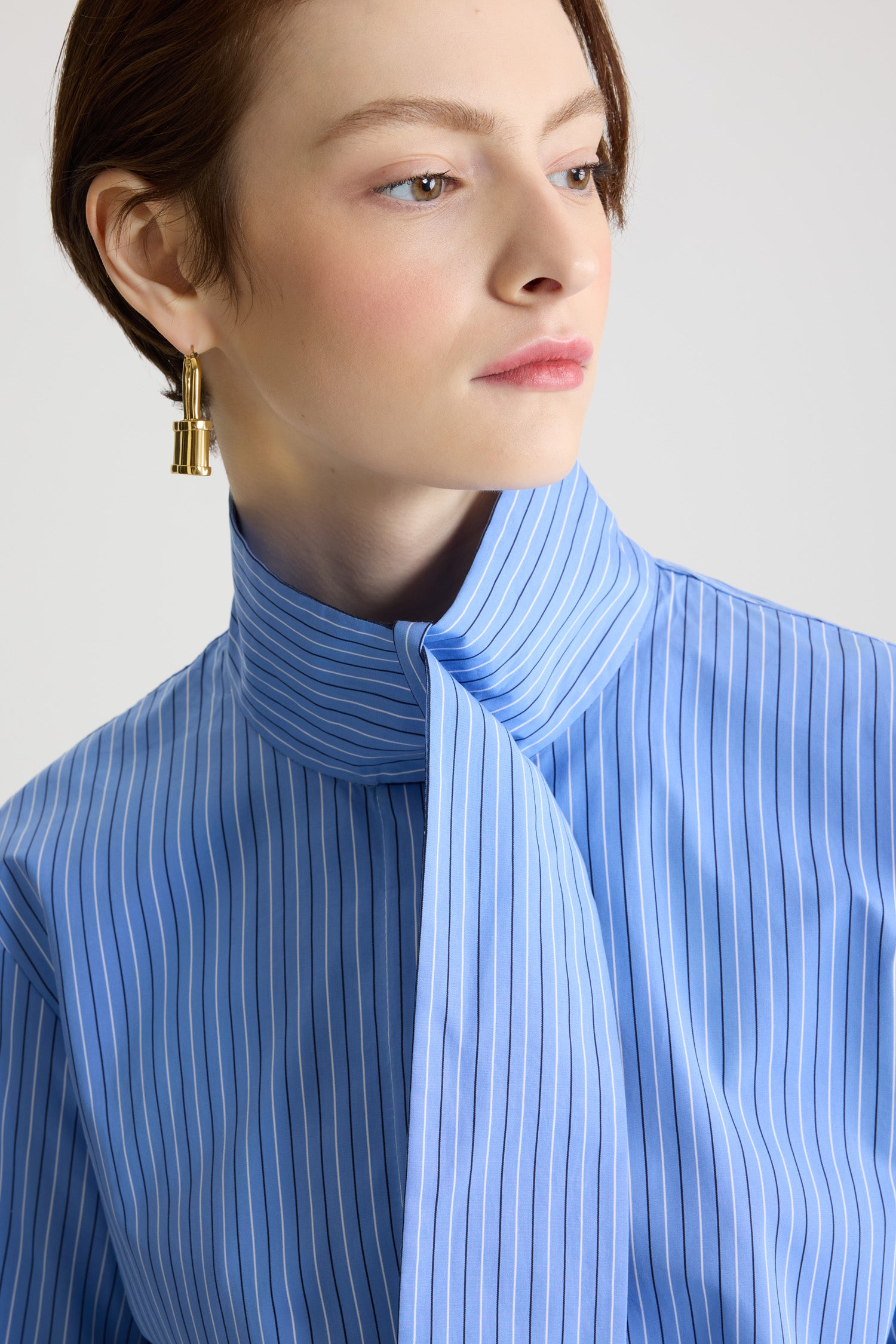 Patou H25BL04401905079 blouse coton bio Ice Blue Stripes 38
