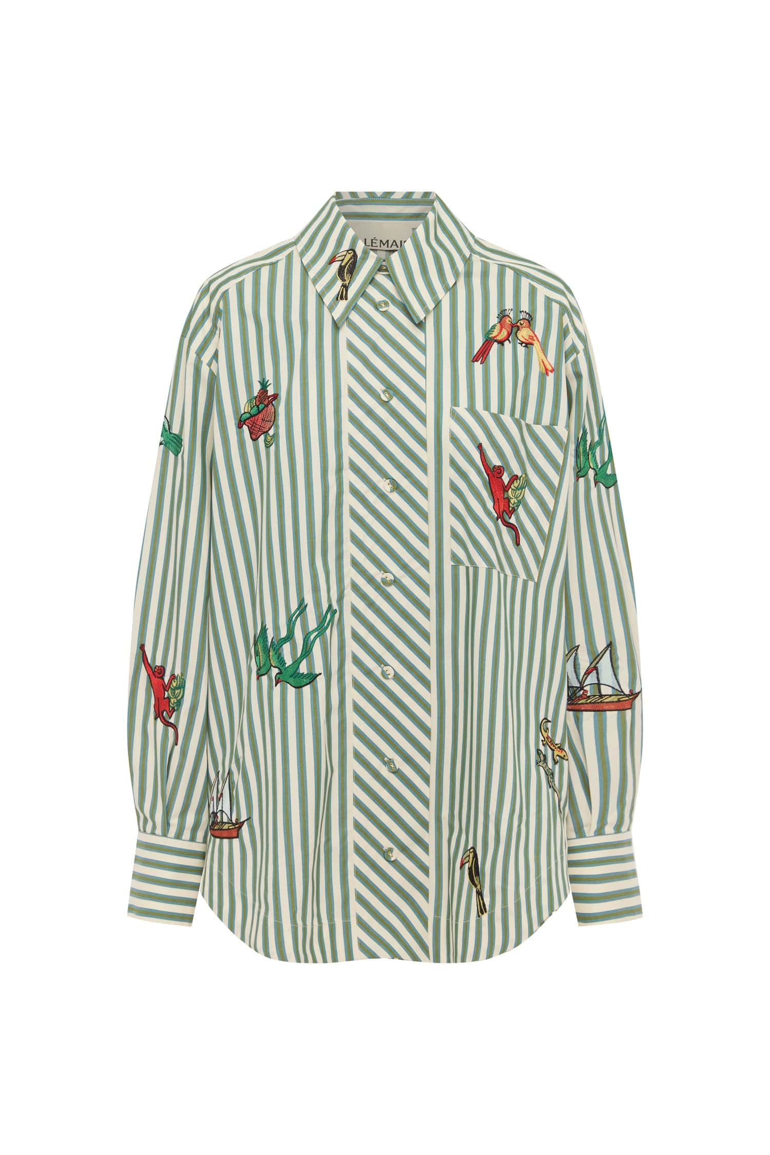 Alemäis Bisou chemise brodée coton bio rayée