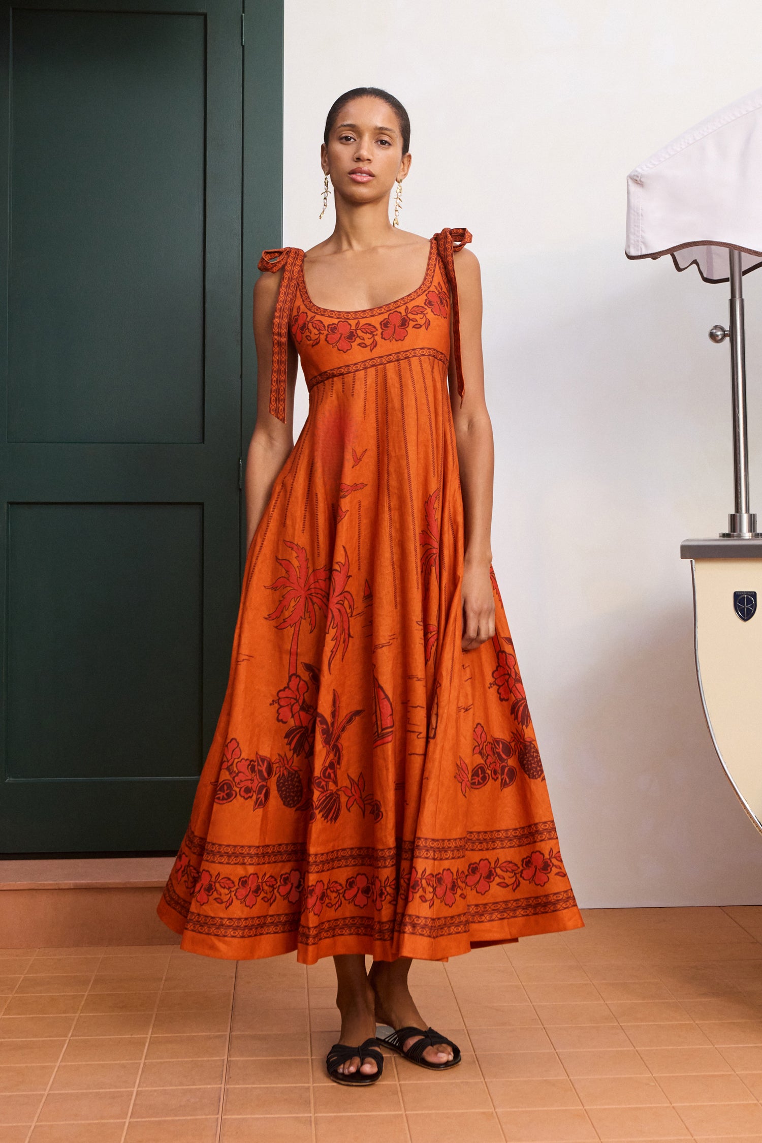 Alemaïs Boathouse Ballet robe midi lin bretelles