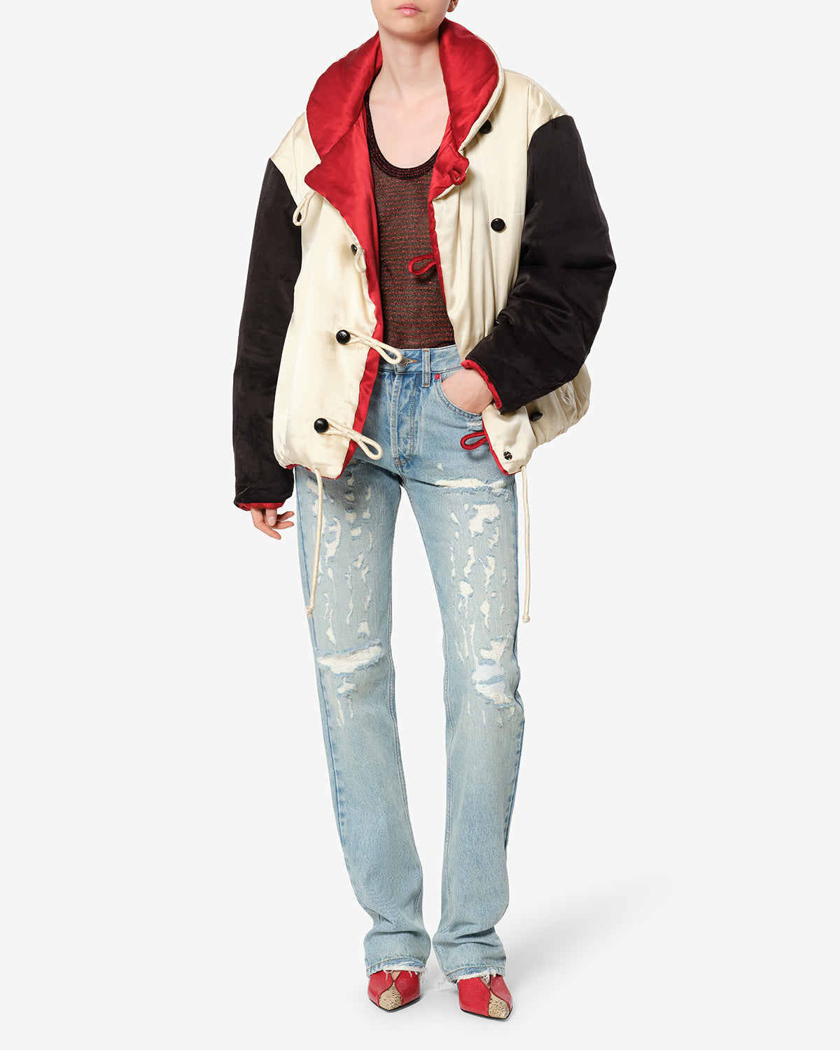 Isabel Marant Bleza MA0585FA manteau soie champagne