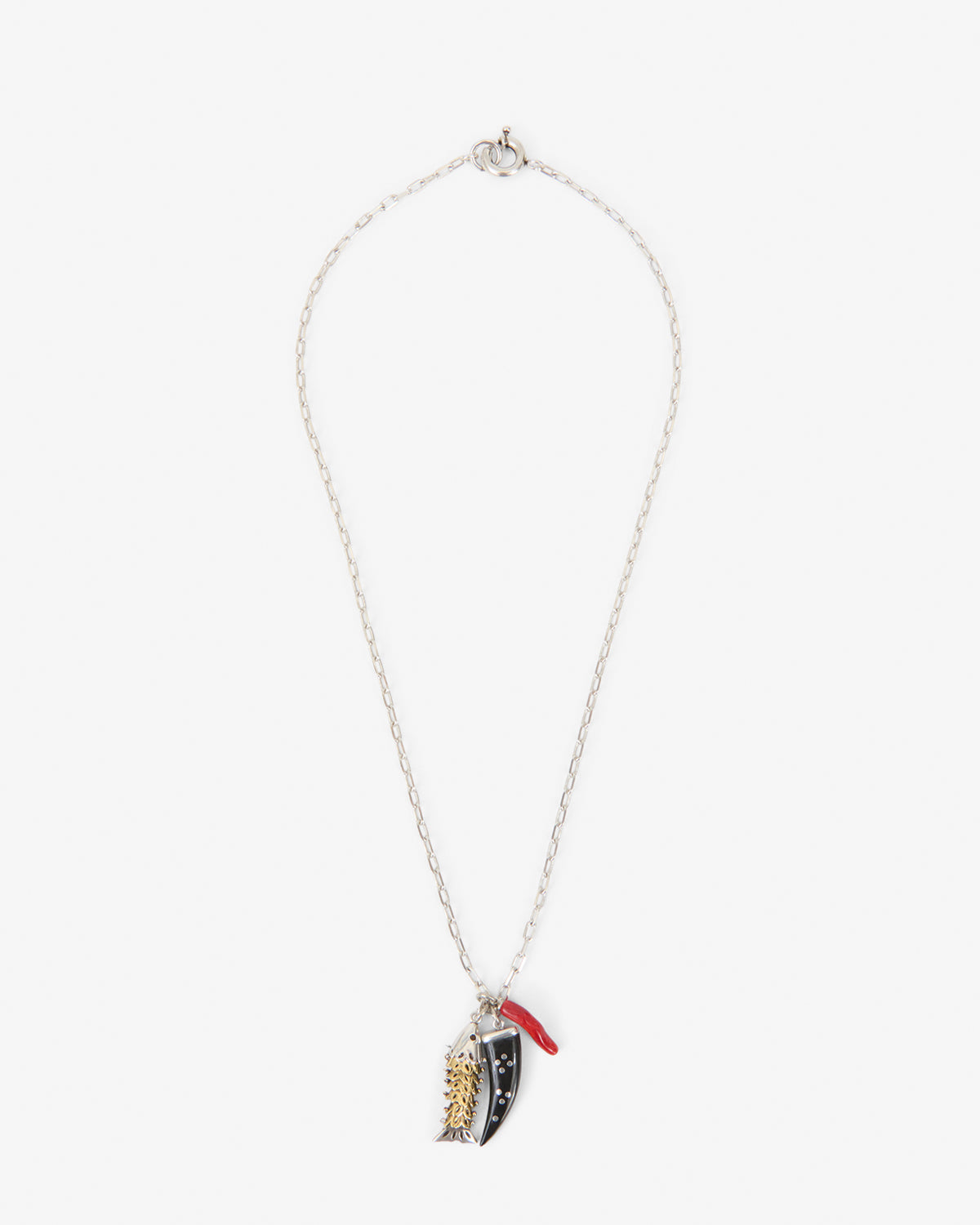 Isabel Marant New River sautoir argenté-doré pendentif