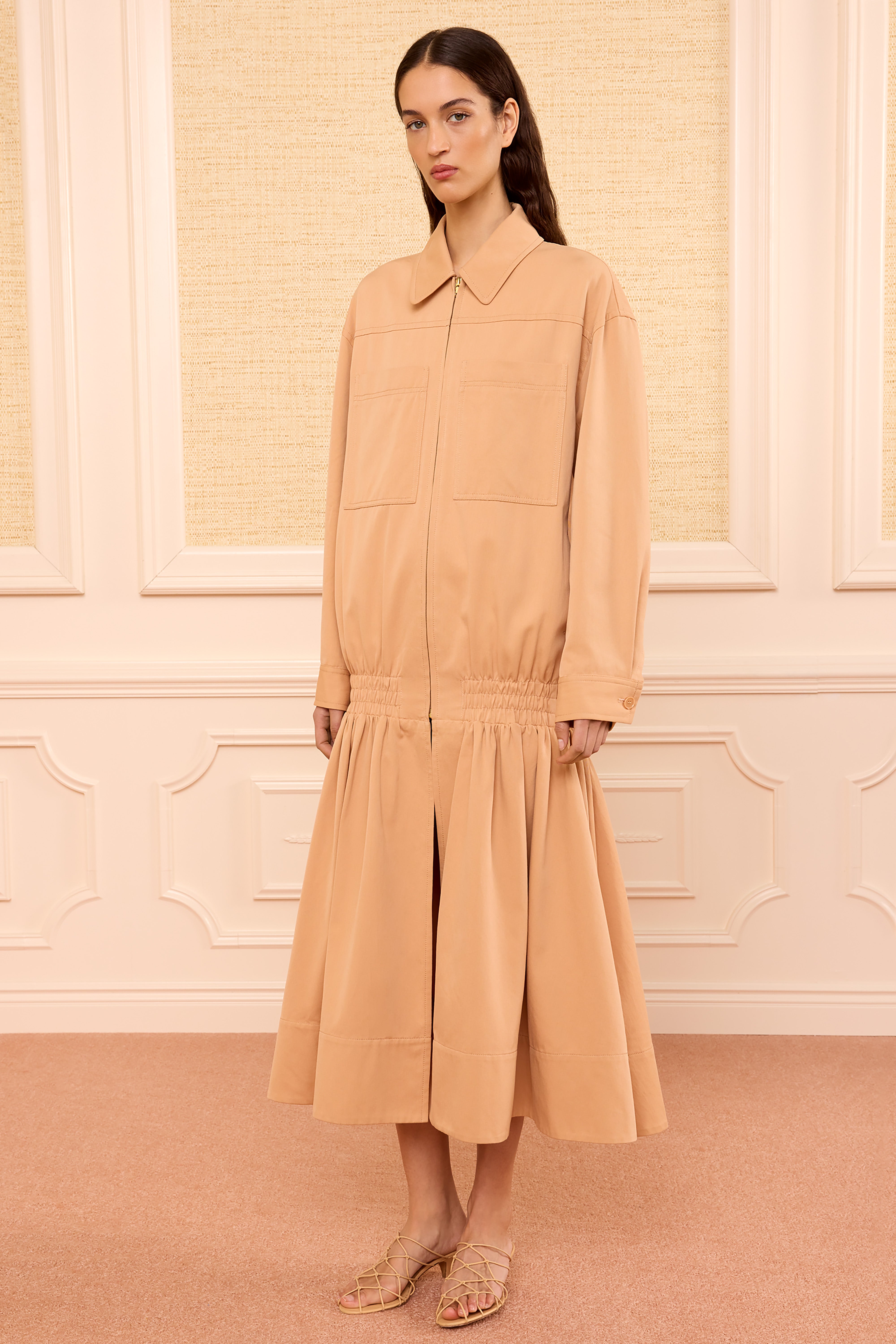Ulla Johnson Aubrey manteau twill coton Fawn