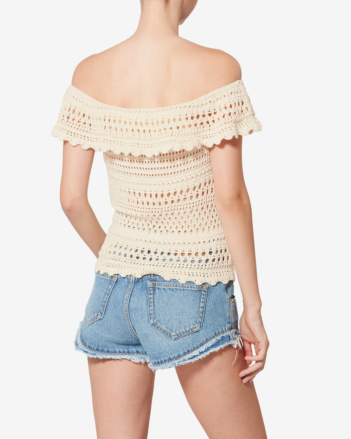 Isabel Marant Zaelle pull écru crochet coton lin