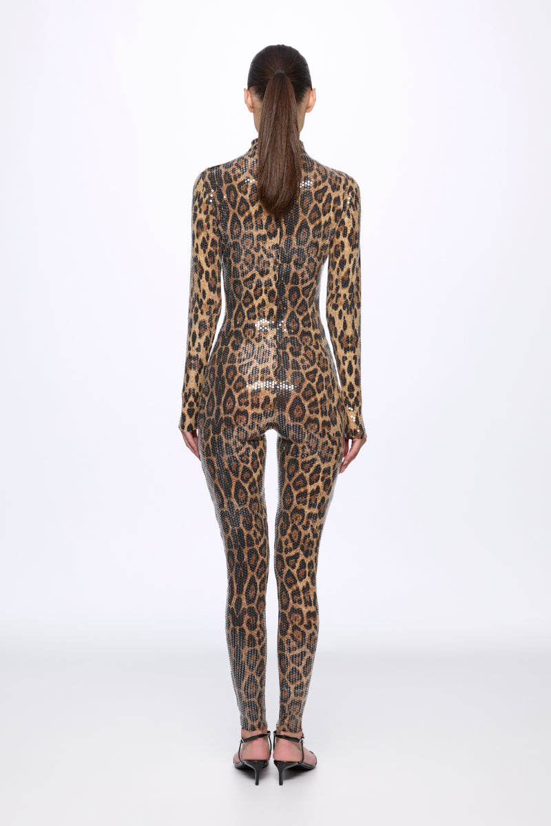 ATU Body Couture Catsuits combinaison léopard sequins S