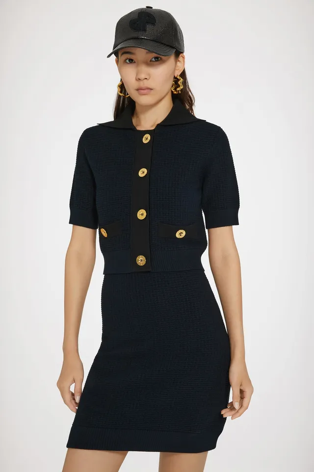 Patou P24KN1708070601N veste maille 3D marine