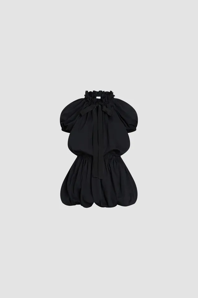 Patou JE221 mini robe noire coton bio volumineuse