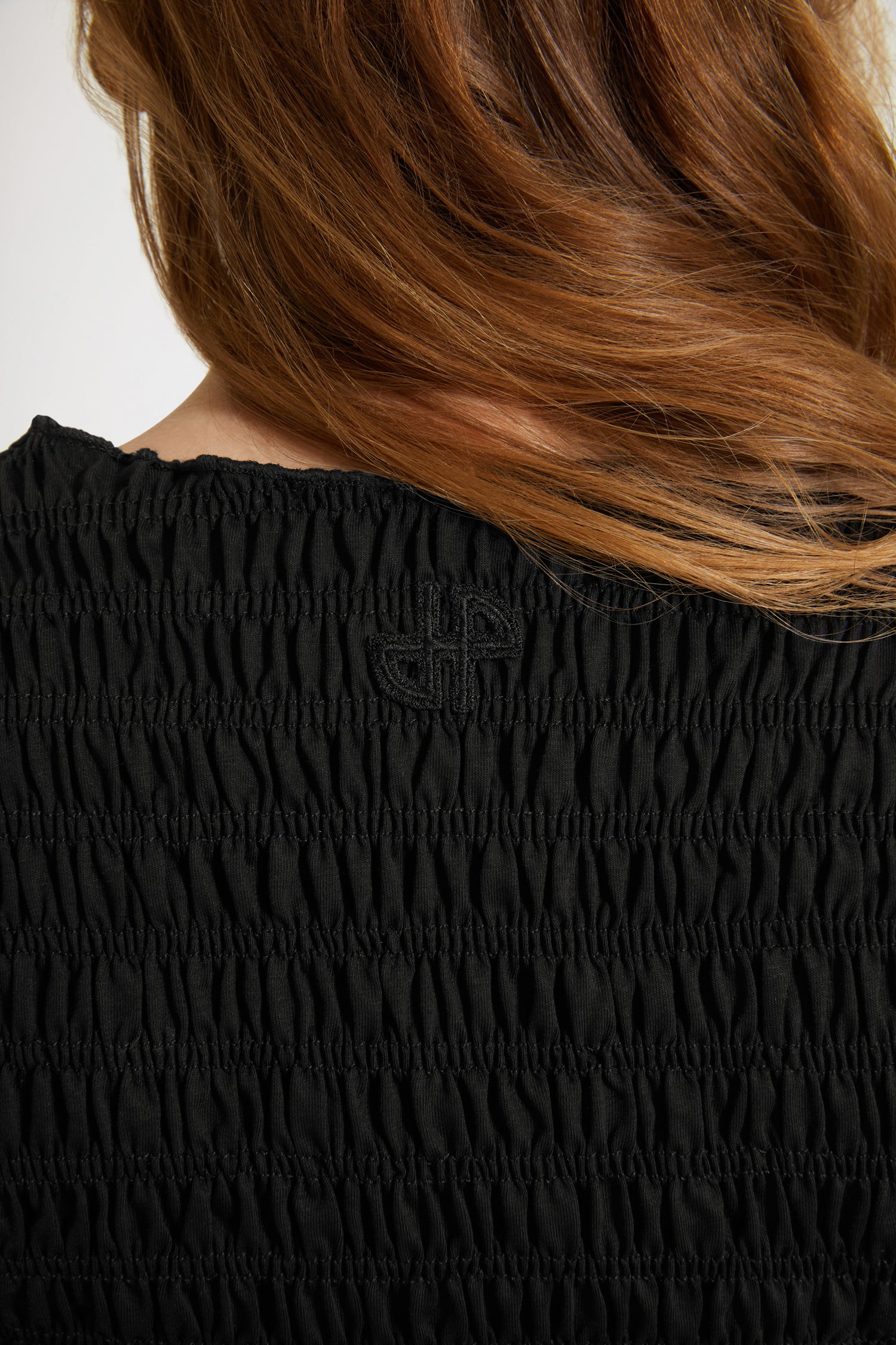 Patou Tops JE065 top smocké noir XS coton bio