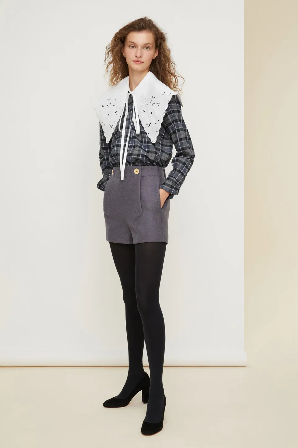 Patou TR010 short taille haute laine gris Storm