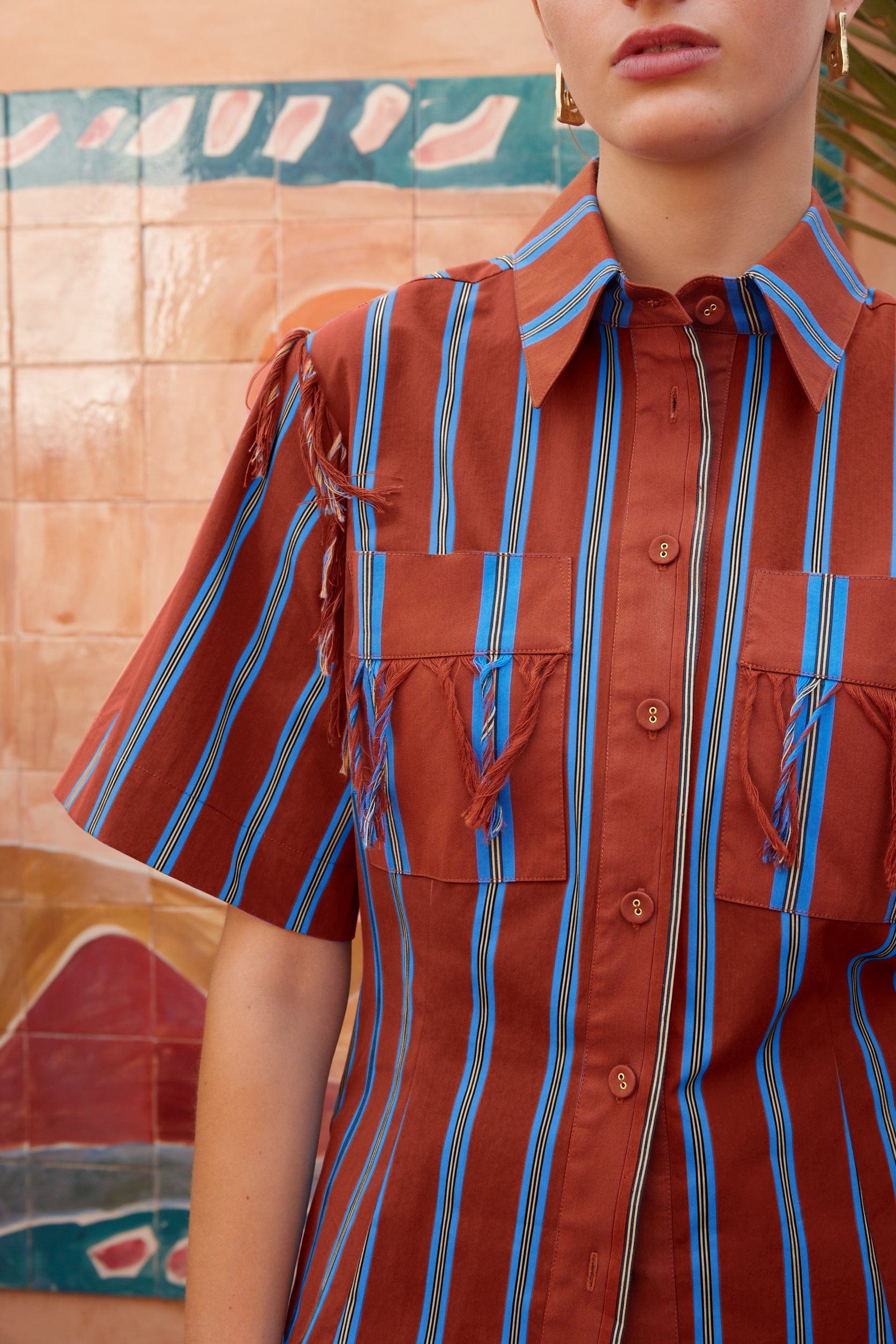 Alemaïs Noura Fringe Shirt chemise coton à franges