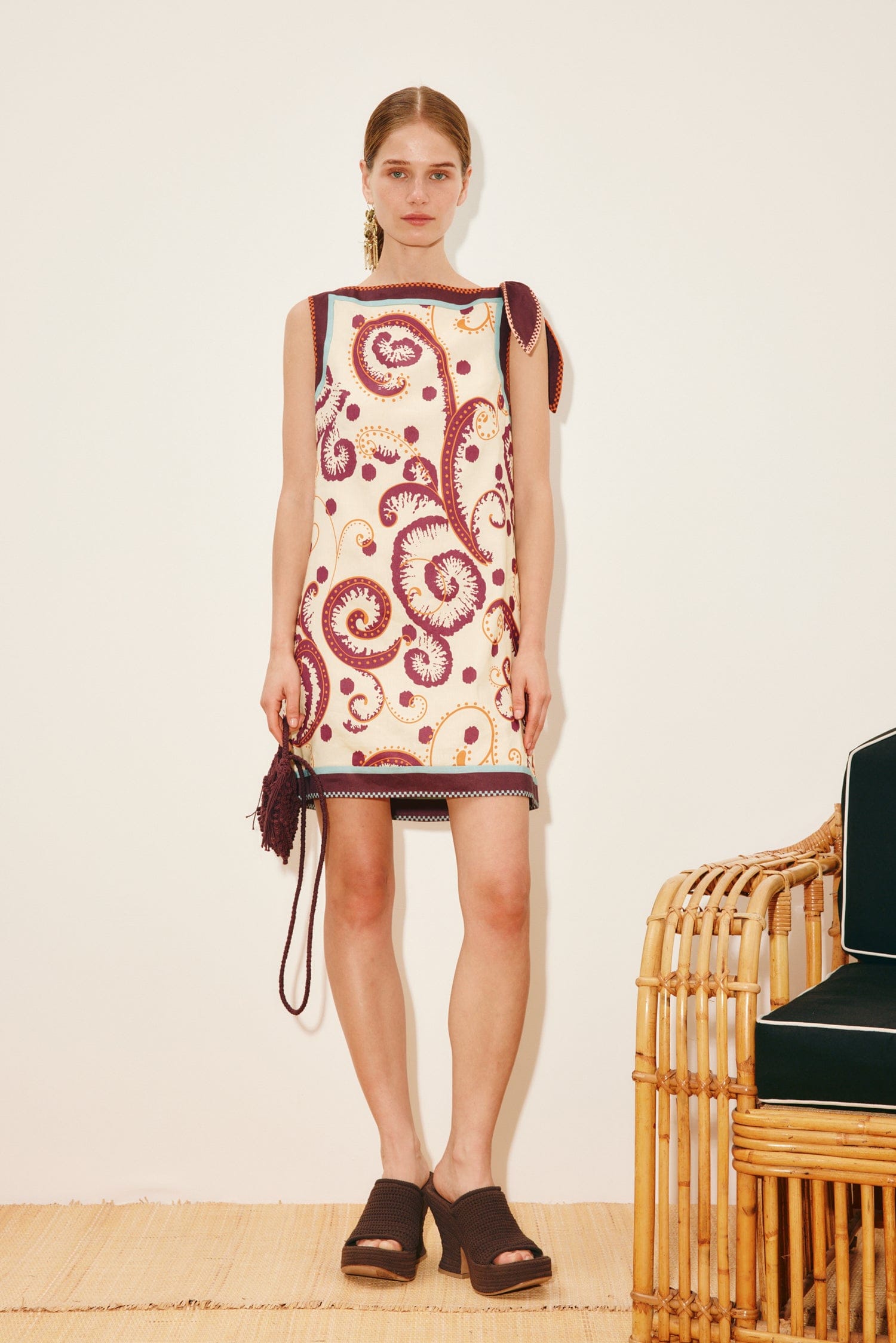 Alemais Wilson robe mini sans manches lin soie taille AU10