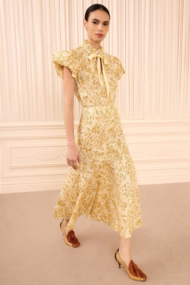 Ulla Johnson Clarisse Jupe midi Chamomile popeline