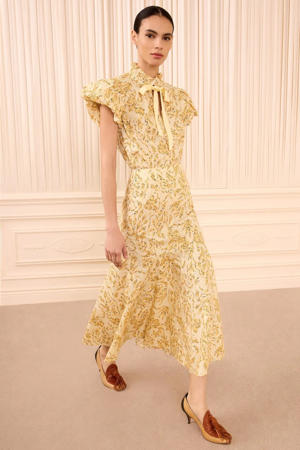 Ulla Johnson Clarisse Jupe midi Chamomile popeline