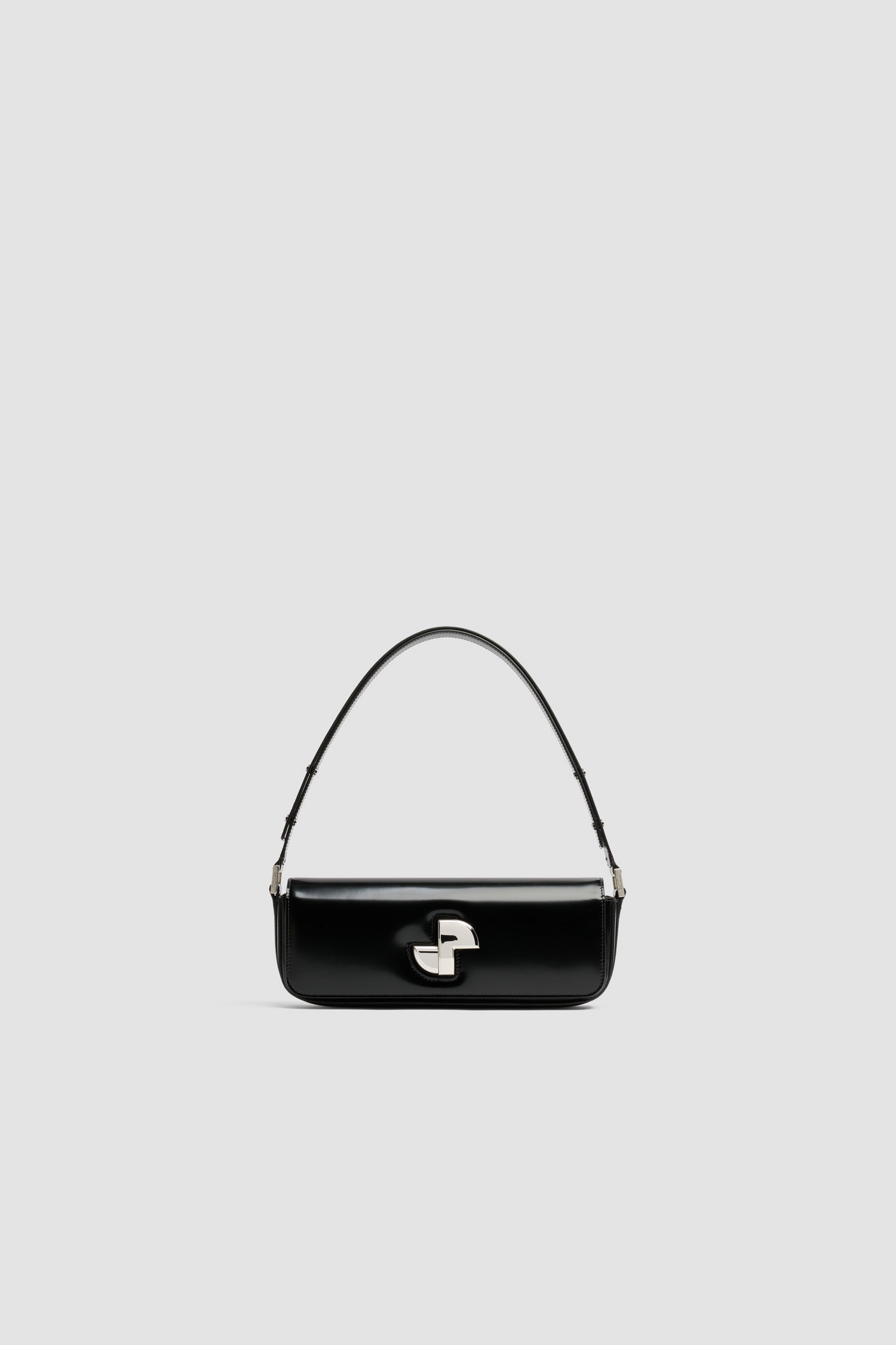 Patou Le Lock sac cuir verni noir TU