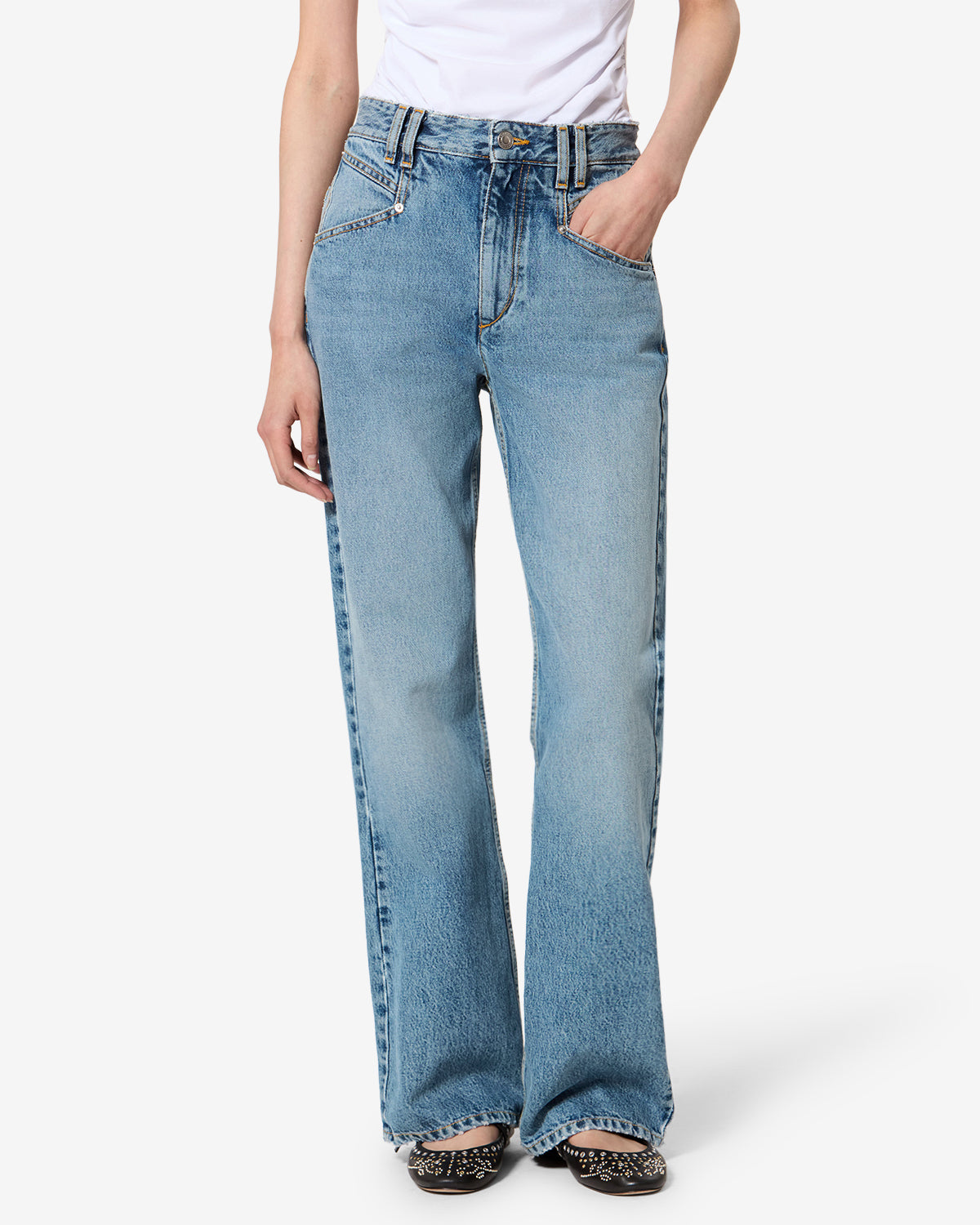 Isabel Marant Belvia jean bleu clair bootcut