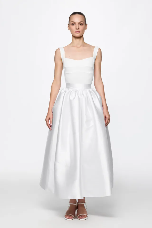 ATU Body Couture Taffeta jupe midi S blanche texturée