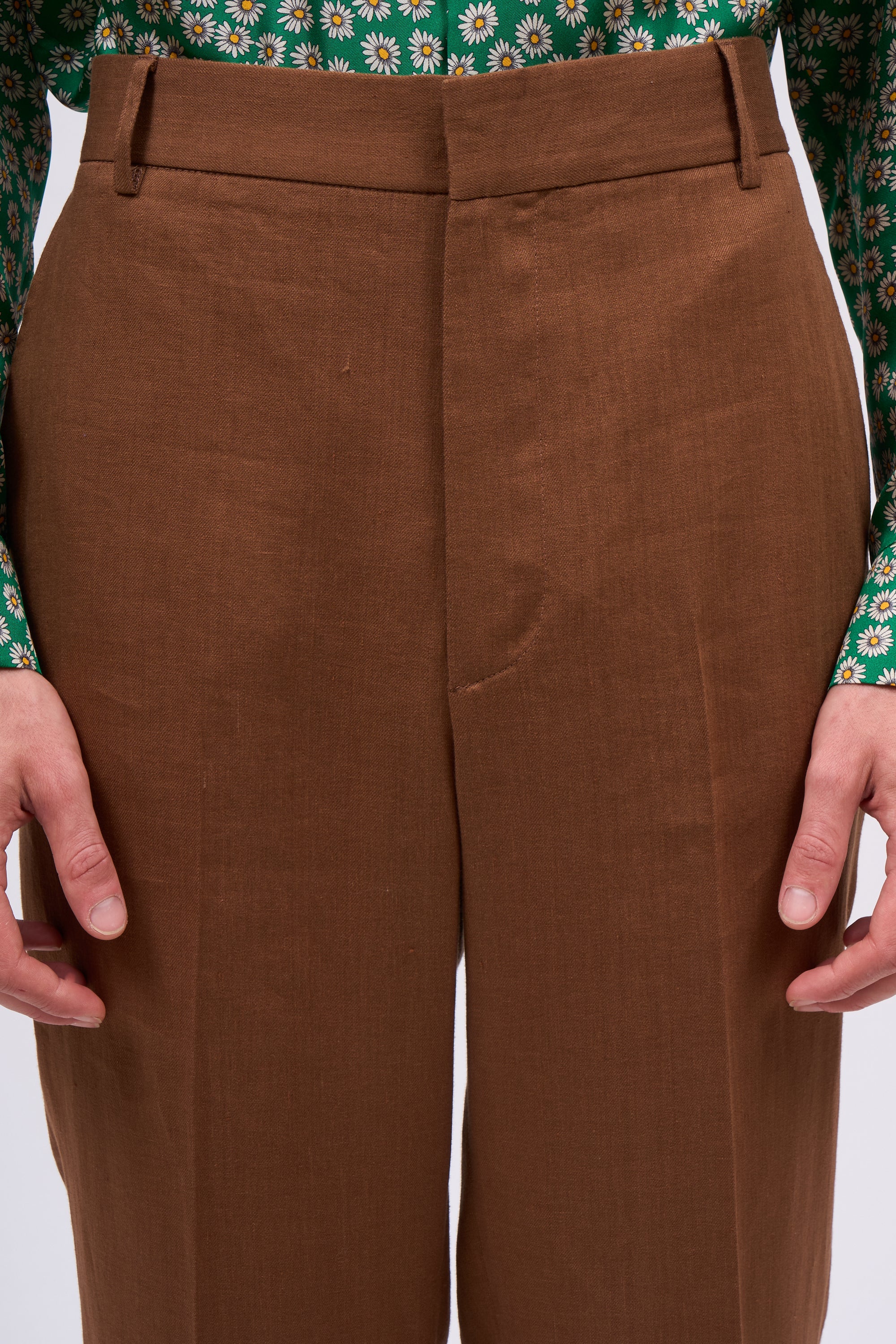 Paul & Joe Alone pantalon droit lin marron homme
