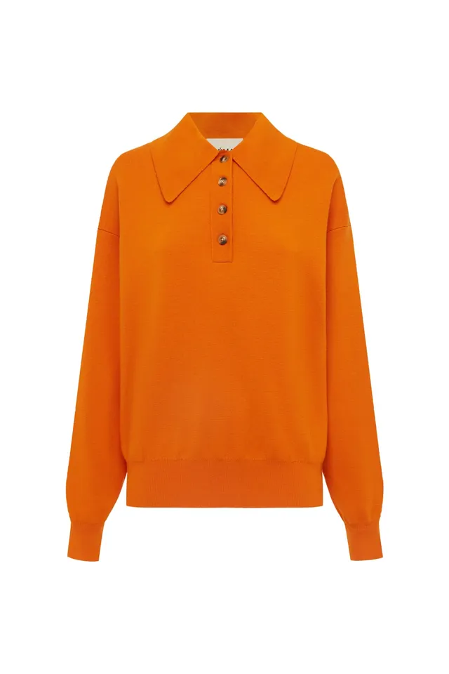Alemäis Claudia Tangerine polo en maille 100% laine
