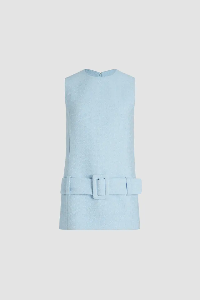 Patou DR160 robe tweed coton bleu Skylight Blue
