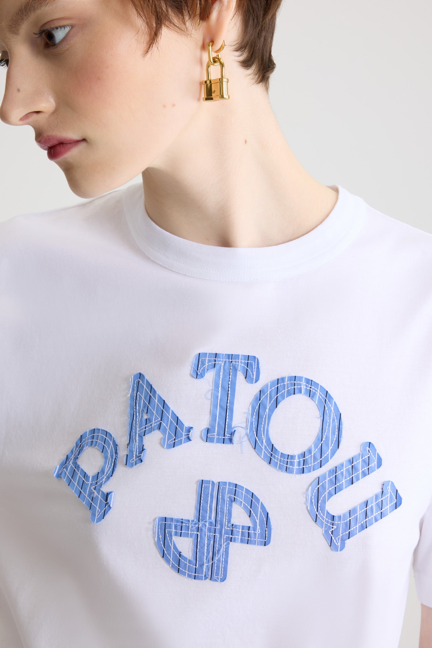 Patou T-shirt JE201 Coton Bio Blanc Logo XS-XL