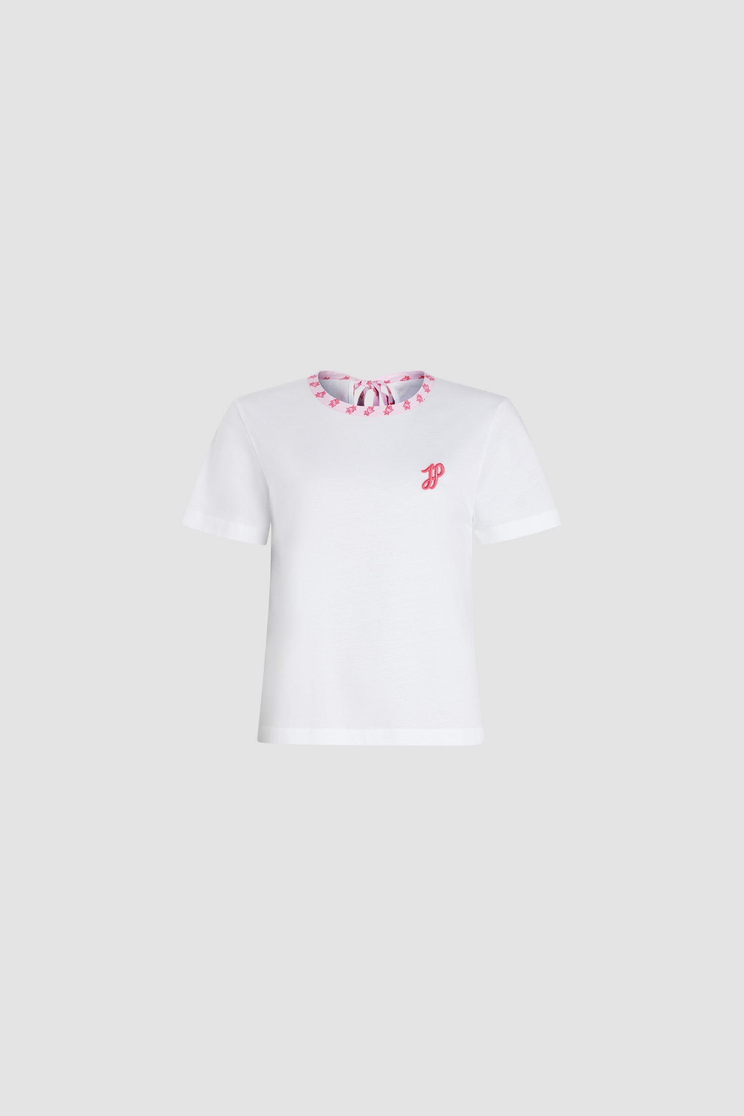 Patou JE163 t-shirt coton bio blanc col Provence Pink