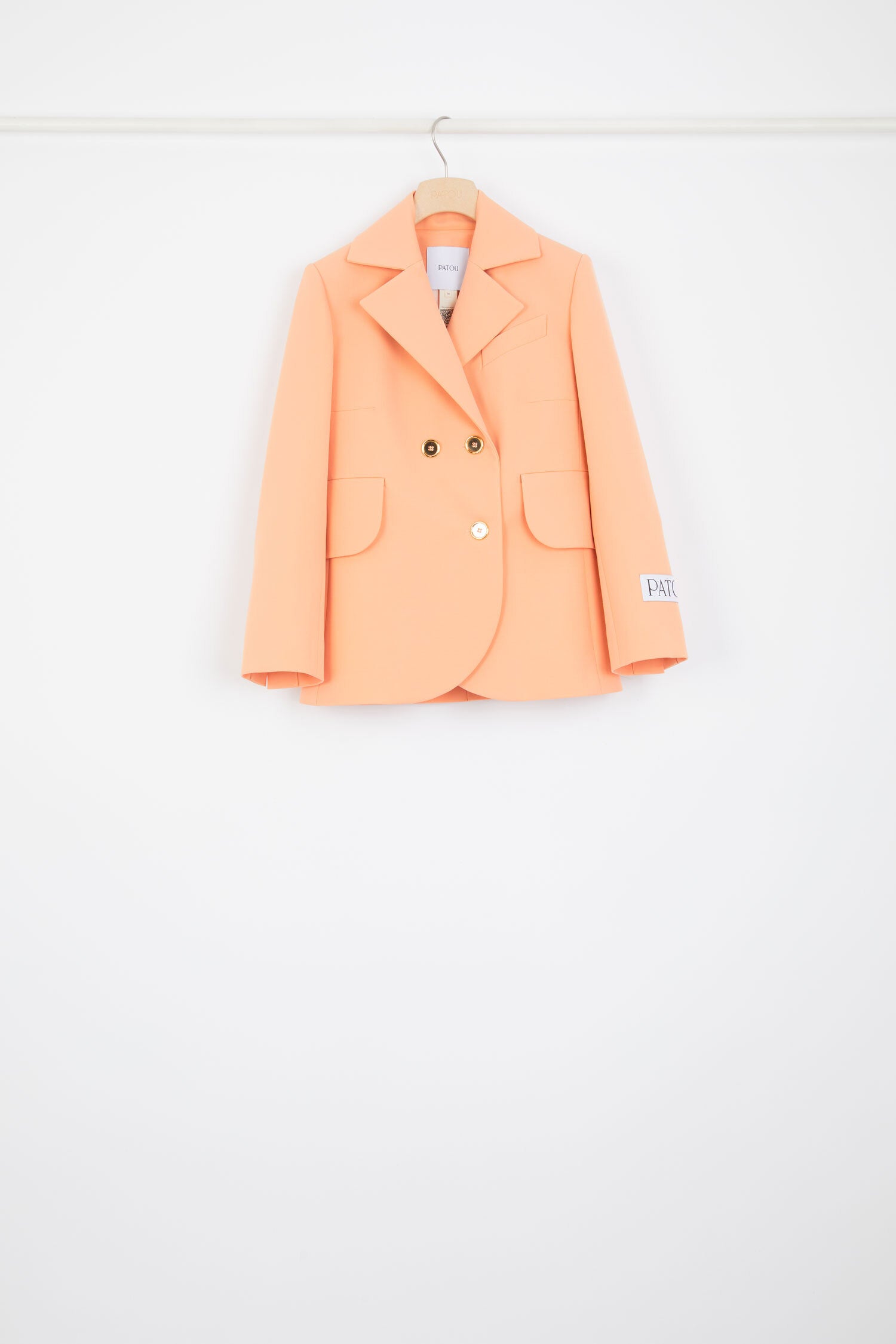 Patou P24JA0350103218O veste tailleur ceinturée orange