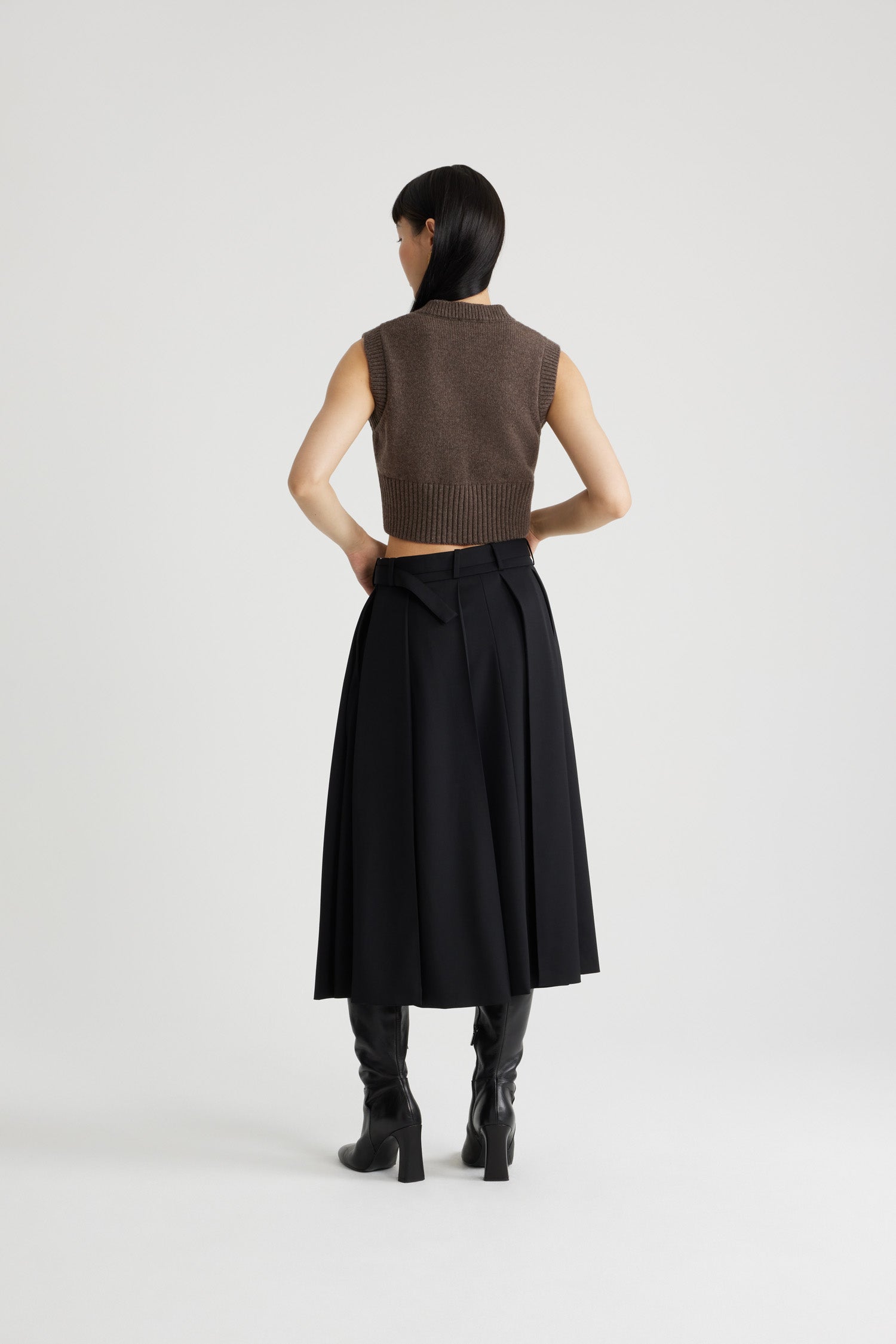 Patou KN204 gilet laine marron Clove