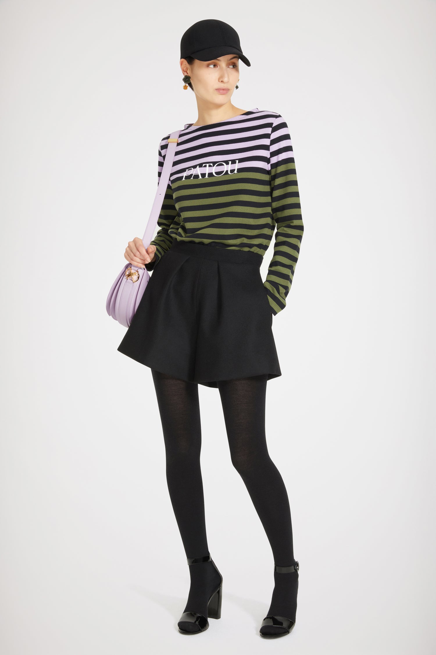 Patou Tops JE030 mariniere Khaki Green coton bio