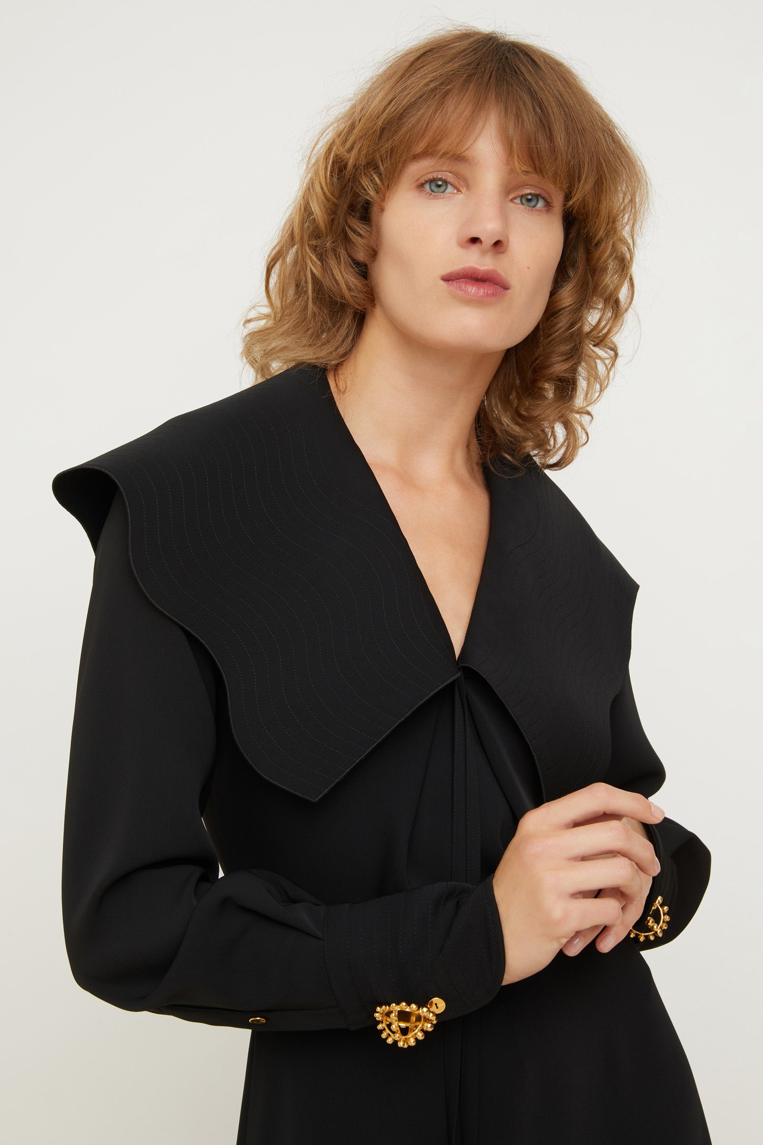Patou H21DR0620012999B robe maxi cady noir col
