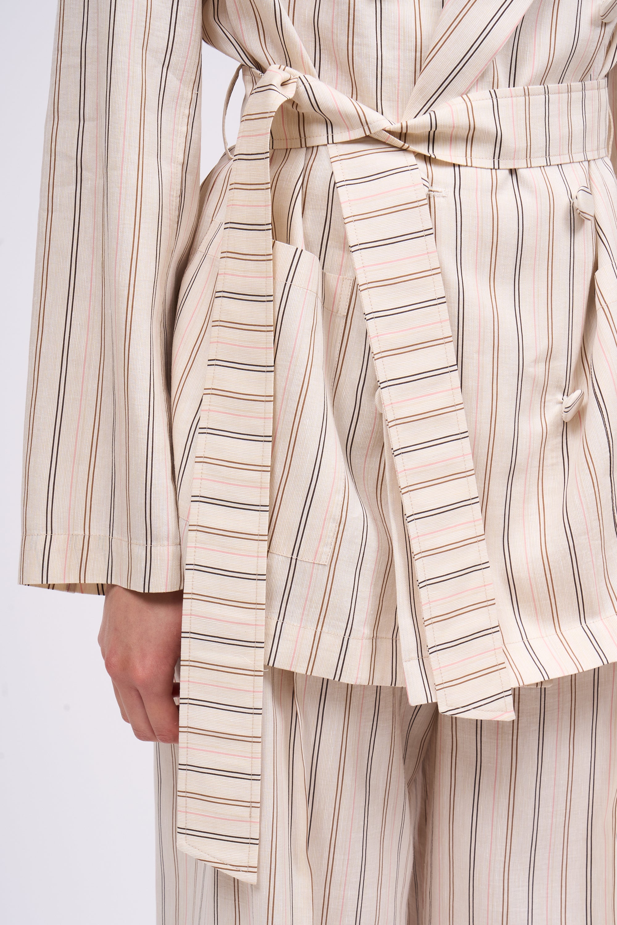 PAUL & JOE Brasilia veste longue fluide beige rayé