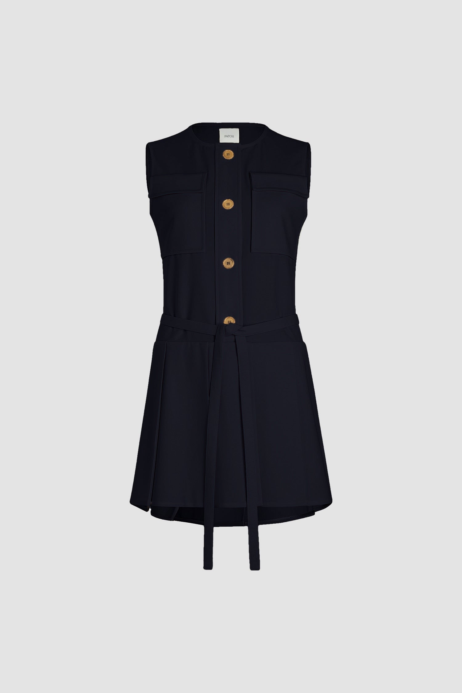 Patou DR169 robe mini laine bleu marine 38