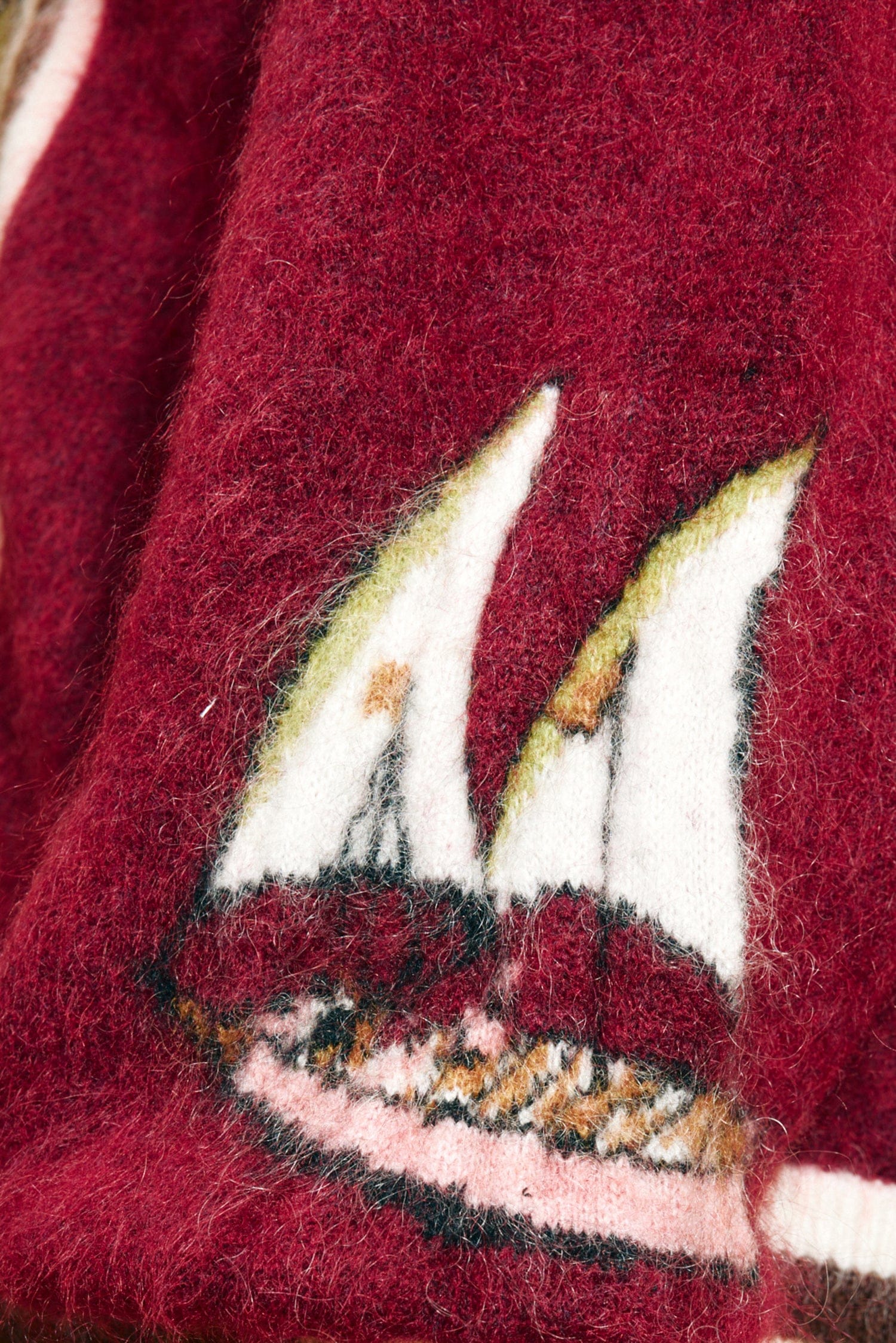 Alemäis Mokshini Zip Up Cardigan gilet mohair rayé oversize