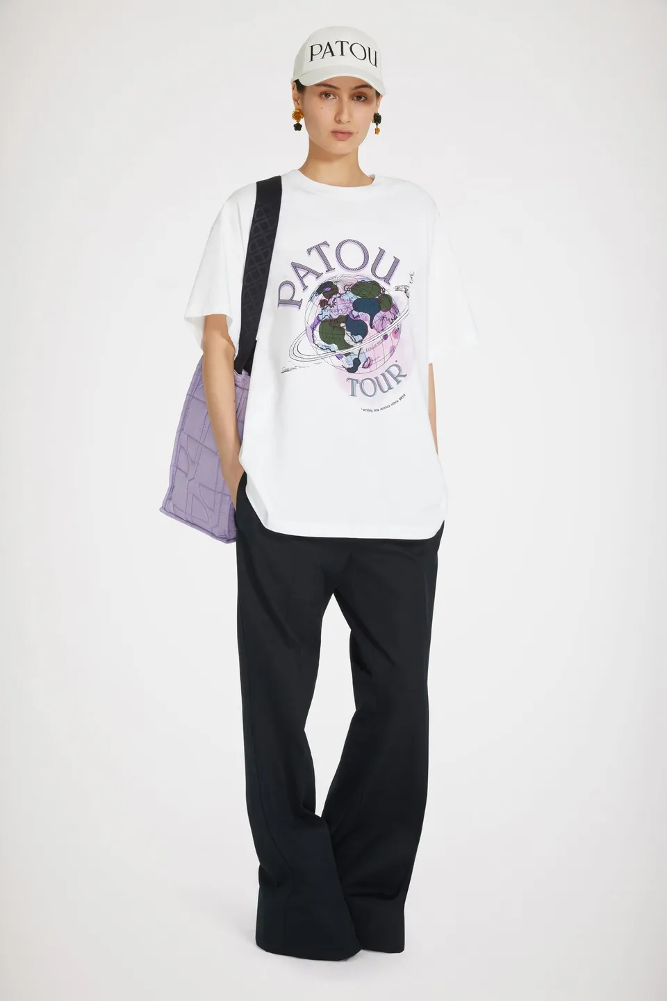 Patou Tour H22JE050 t-shirt coton bio blanc oversize