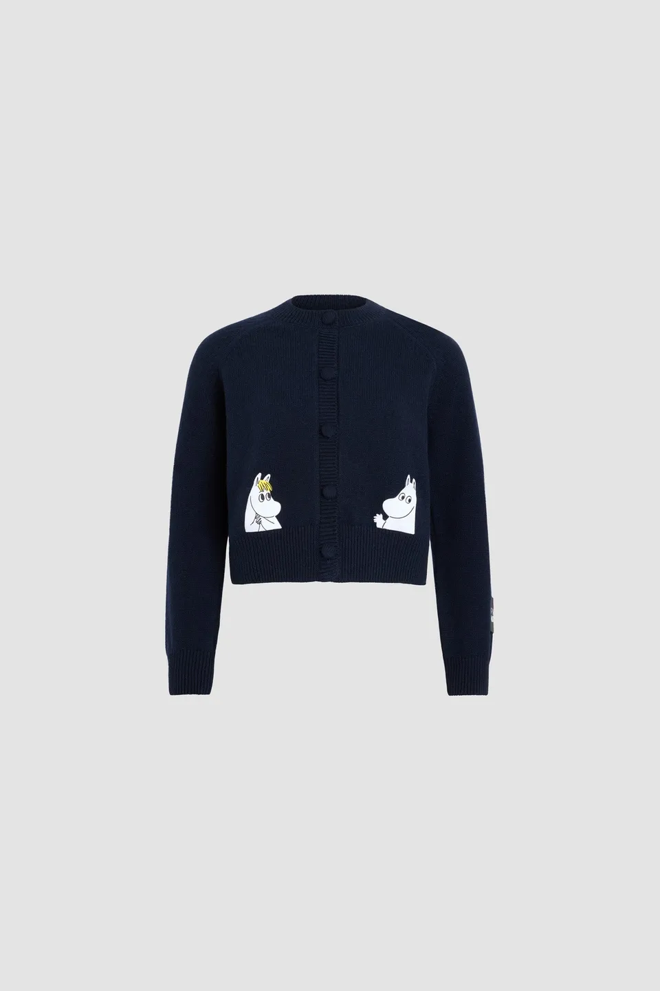 Patou KN311 cardigan Moomin bleu laine cachemire