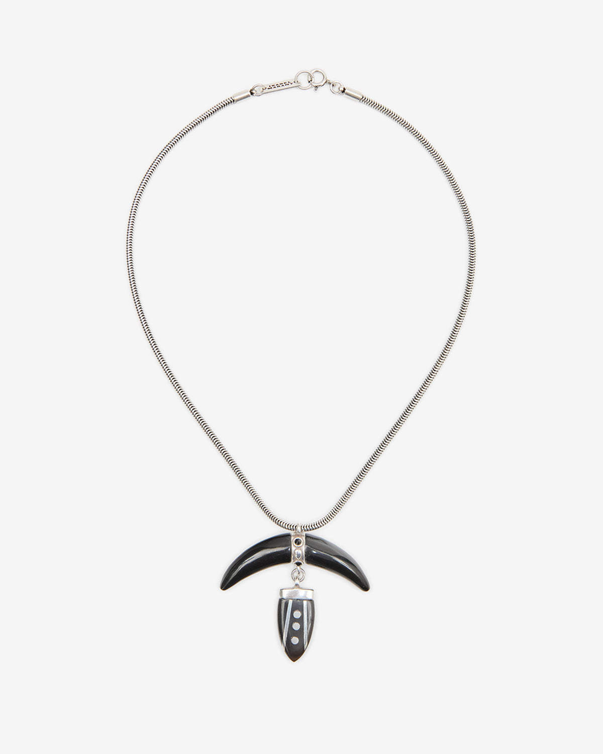 Isabel Marant Cala collier noir et argenté corne