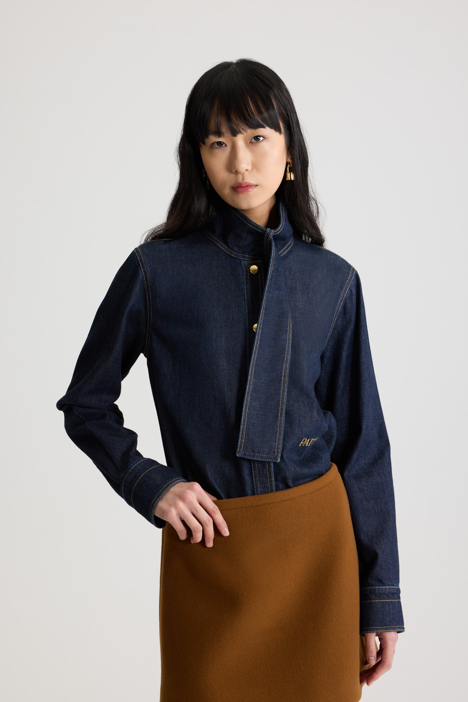 Patou Denim H25BL0450224642B chemisier Blue Moon Rodeo