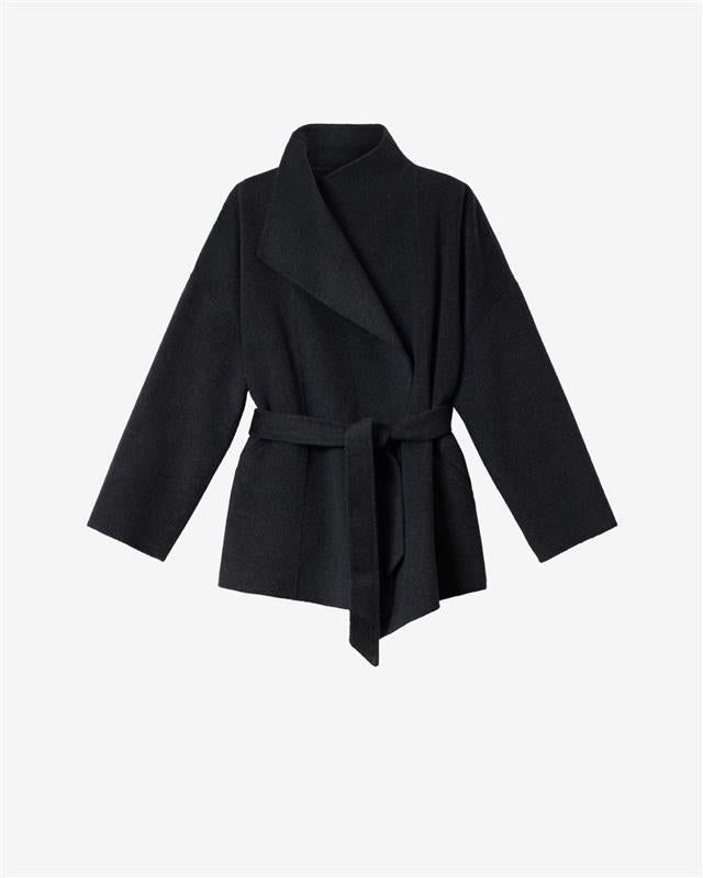 Isabel Marant Ceaton manteau laine anthracite ceinturé