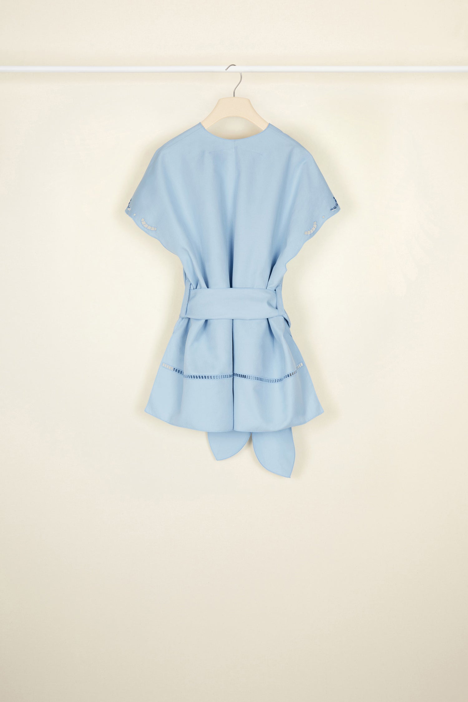Patou veste lin coton brodée blueberry 34