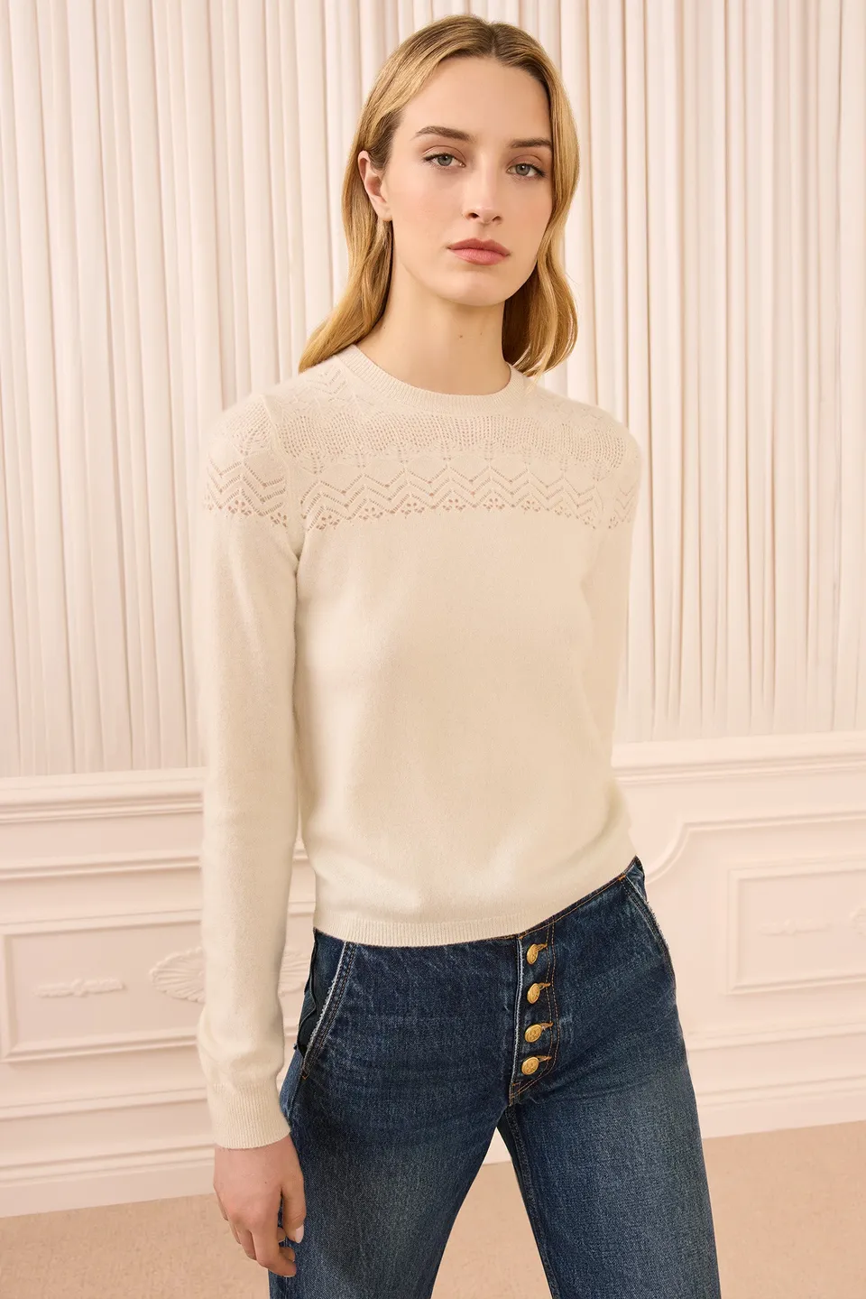 Ulla Johnson Emelie FA260715 top cachemire Pearl