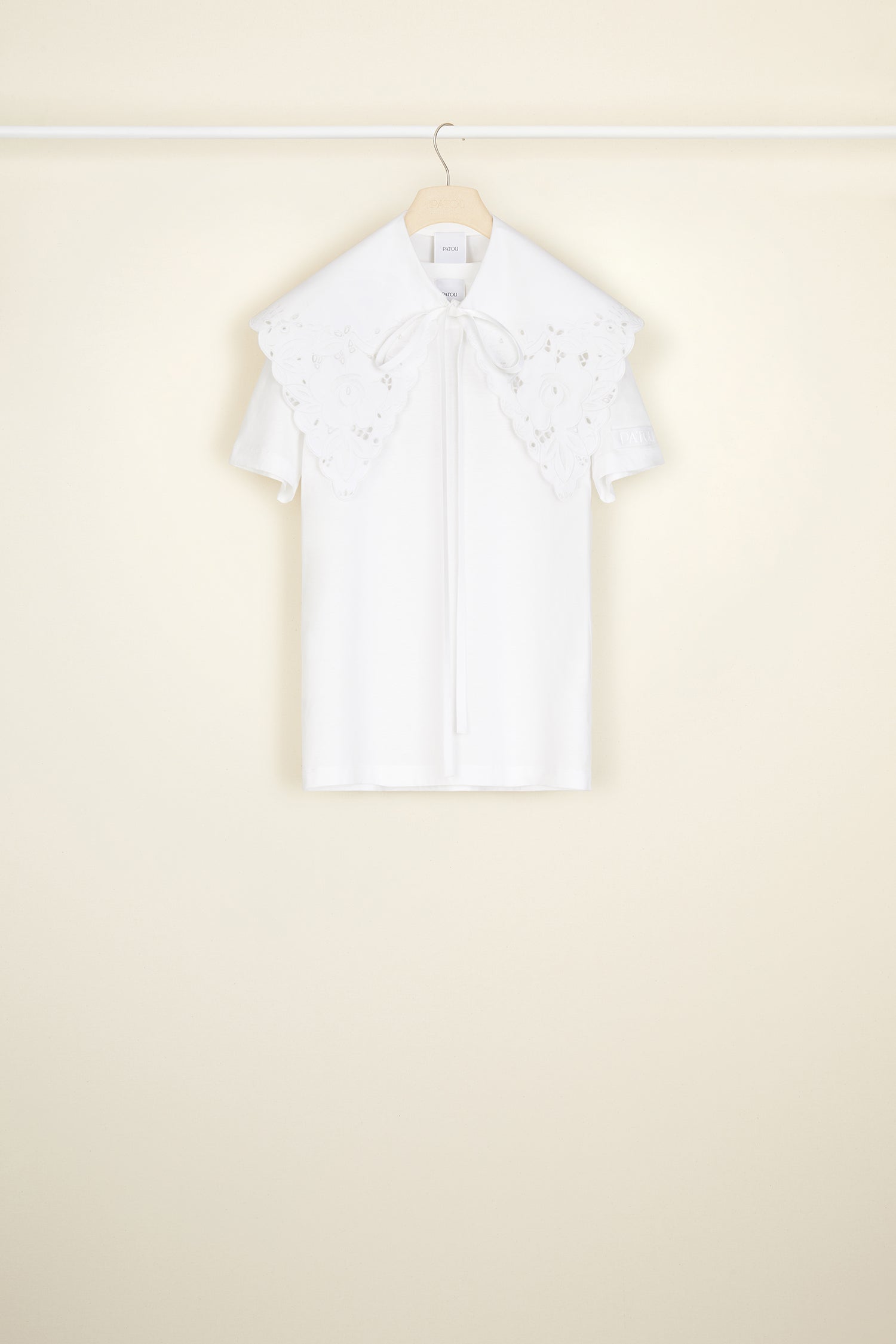 Patou JE008 tee coton bio col blanc