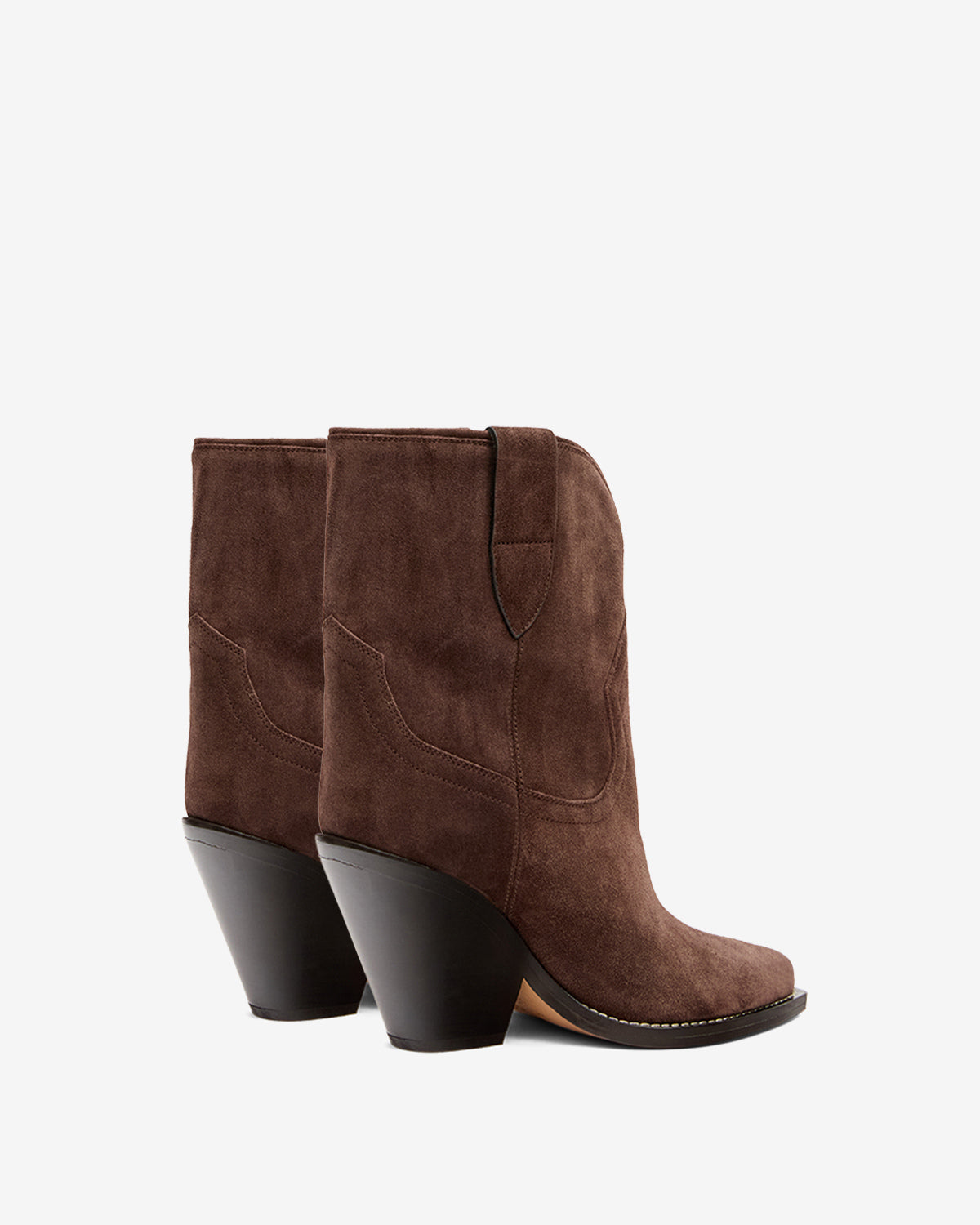 Isabel Marant Leyane bottes santiag cuir chocolat 9cm