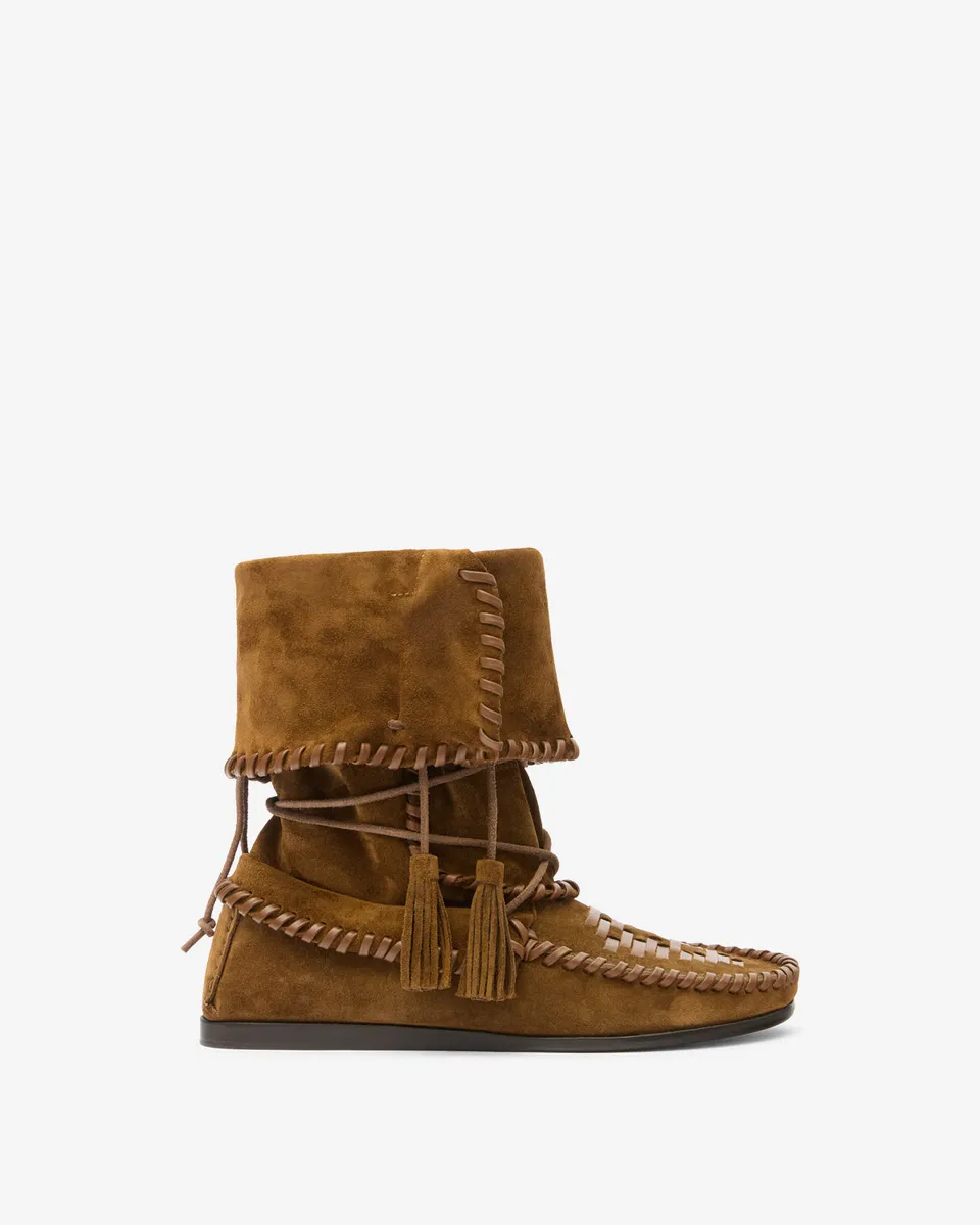 Isabel Marant Winki bottes cuir suédé bronze clair