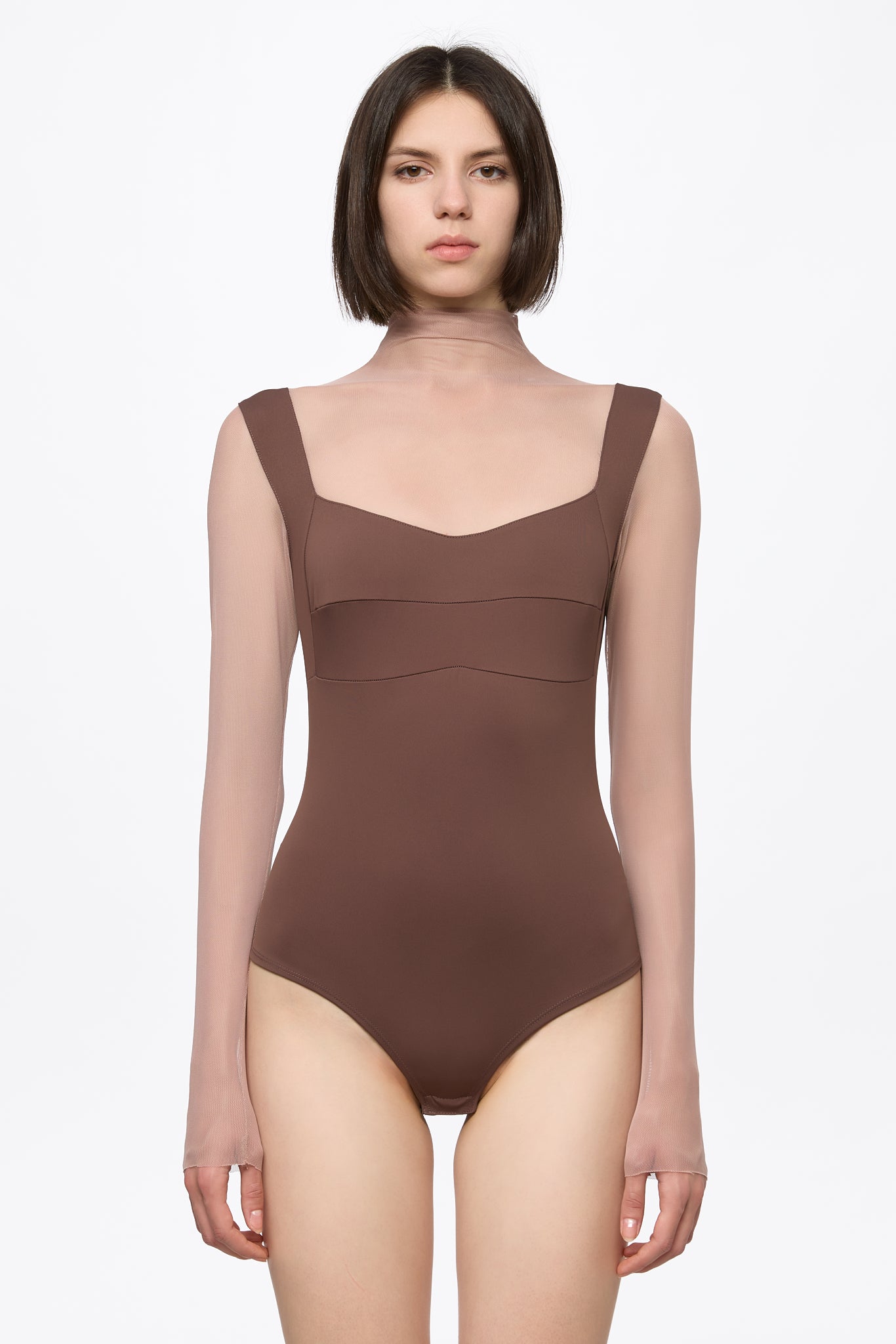 ATU Body Couture Bodysuits body corset marron manches longues