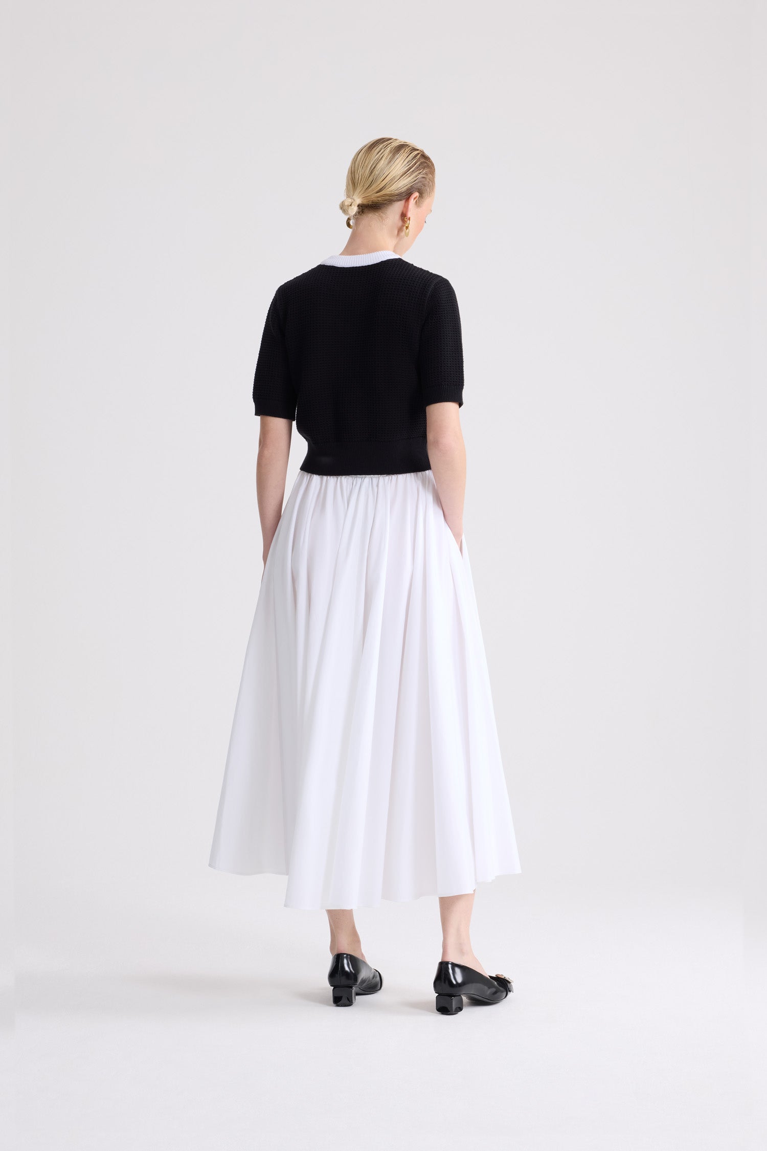 Patou KN338 cardigan noir coton manches courtes