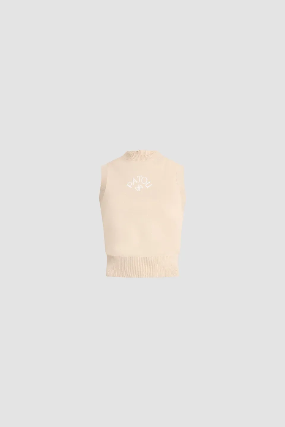 Patou Cotton Sleeveless Knitted Top tricot beige coton XS-XL