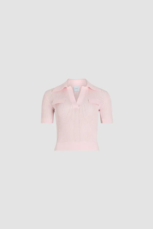 Patou KN229 polo tricot coton rose Primrose