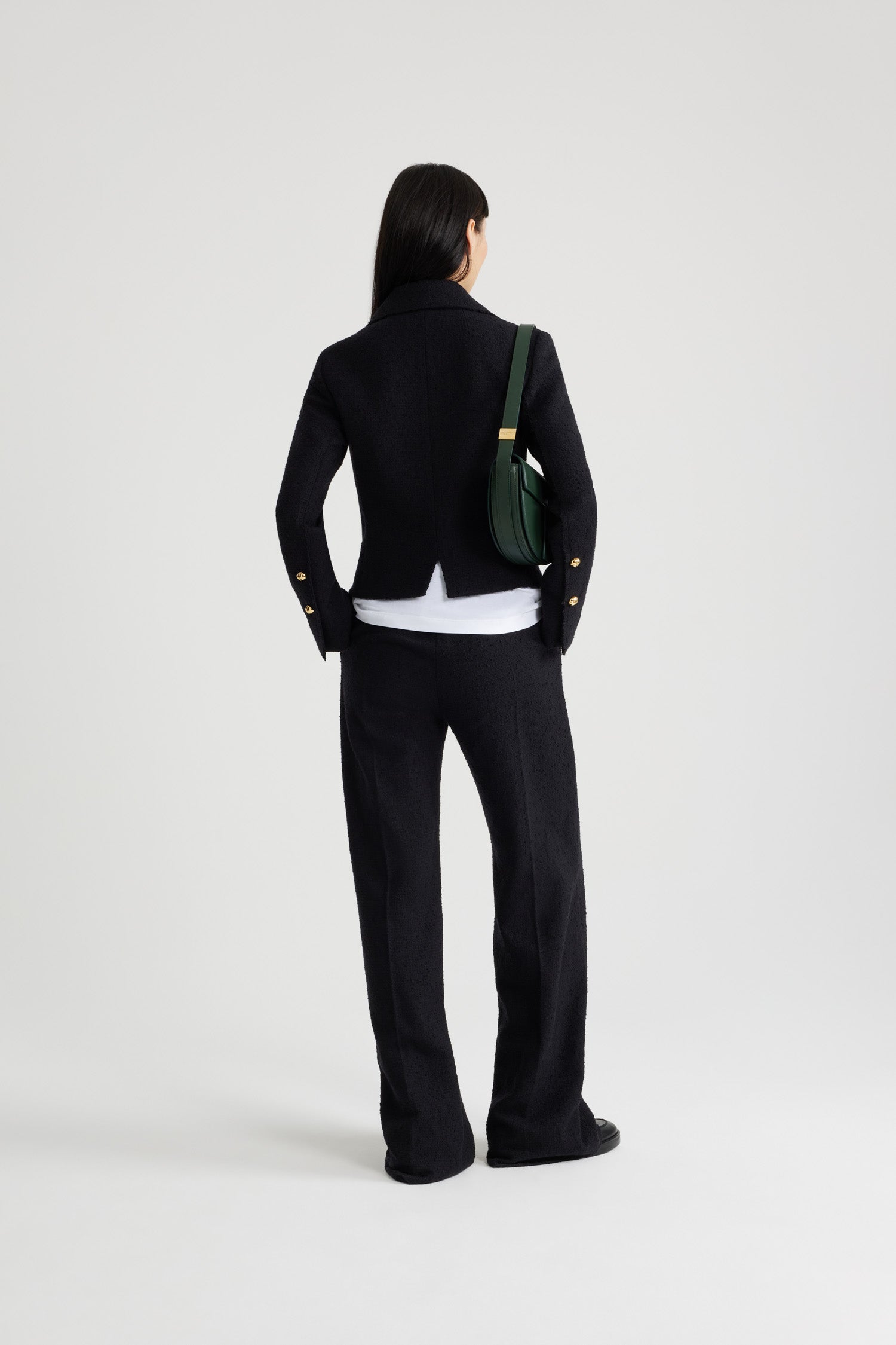 Patou Iconic veste tweed laine noire 34-44